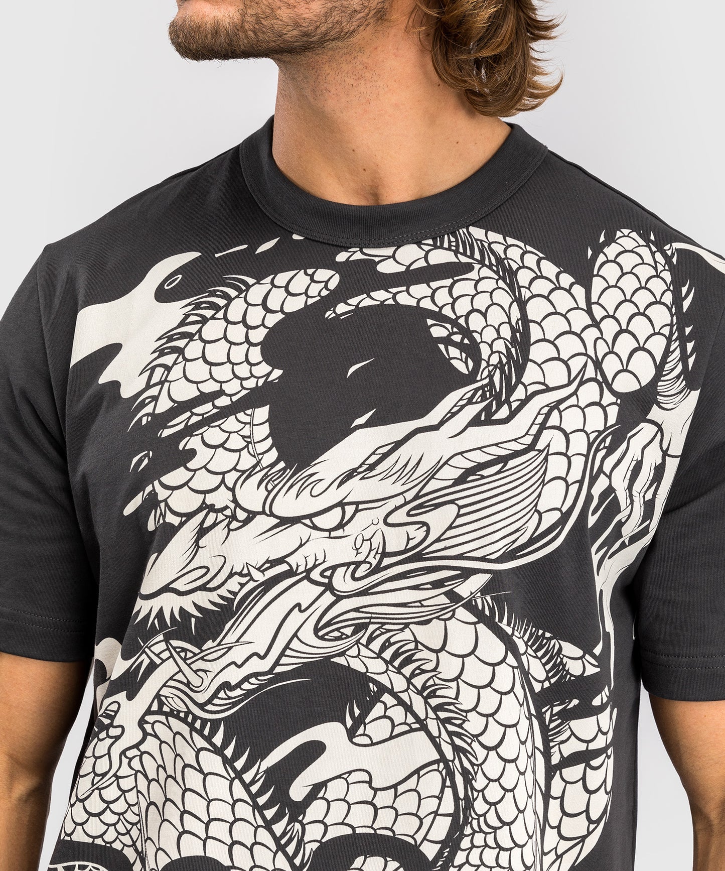 Venum Dragon’s Flight Camiseta para hombre - Gris carbón/Blanco crema