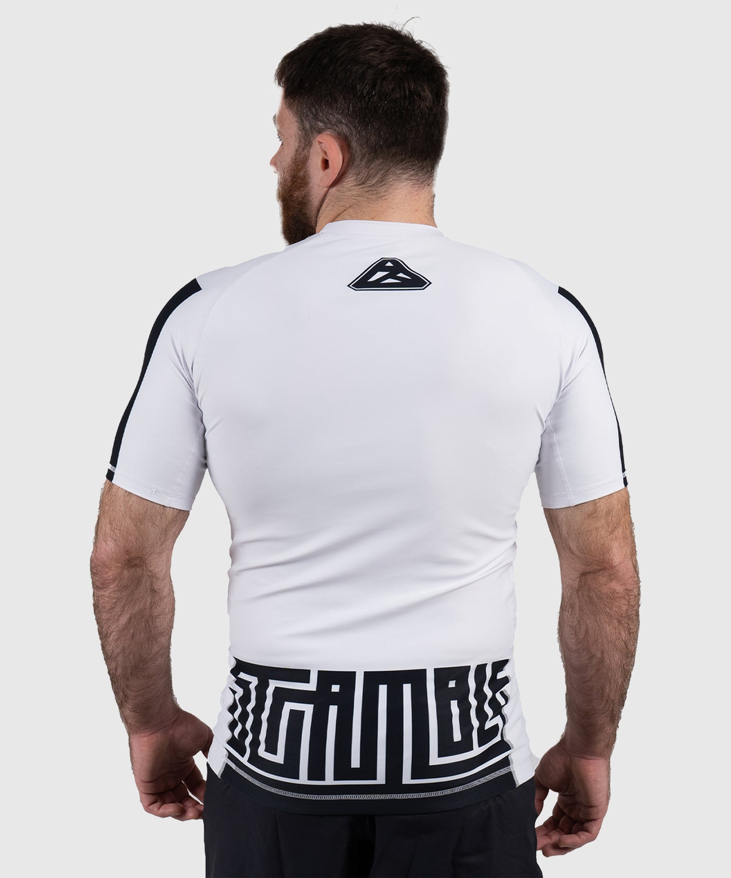Scramble Ranked Kurzarm-Rashguard - Weiß/Schwarz