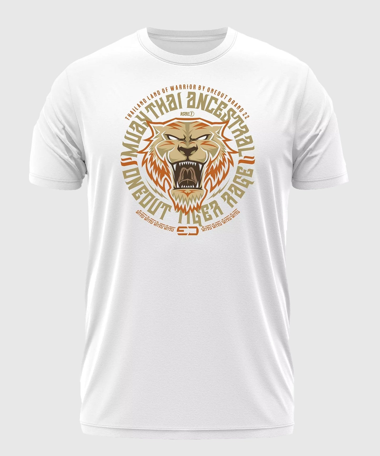 Oneout Tiger Rage Trainings-T-Shirt - Weiß