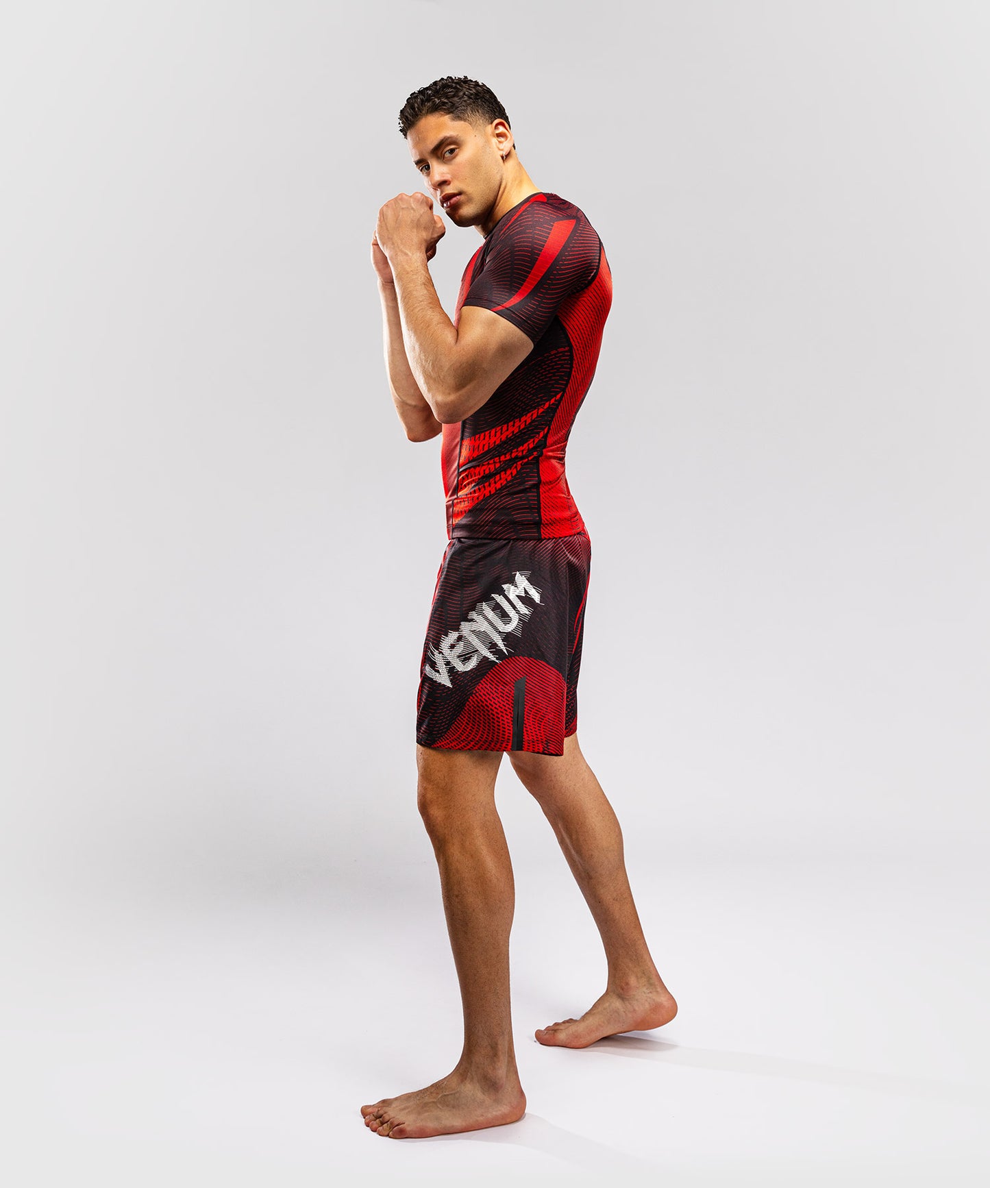 Venum Galactic 3.0 Kurzarm Rashguard - Rot/Silber