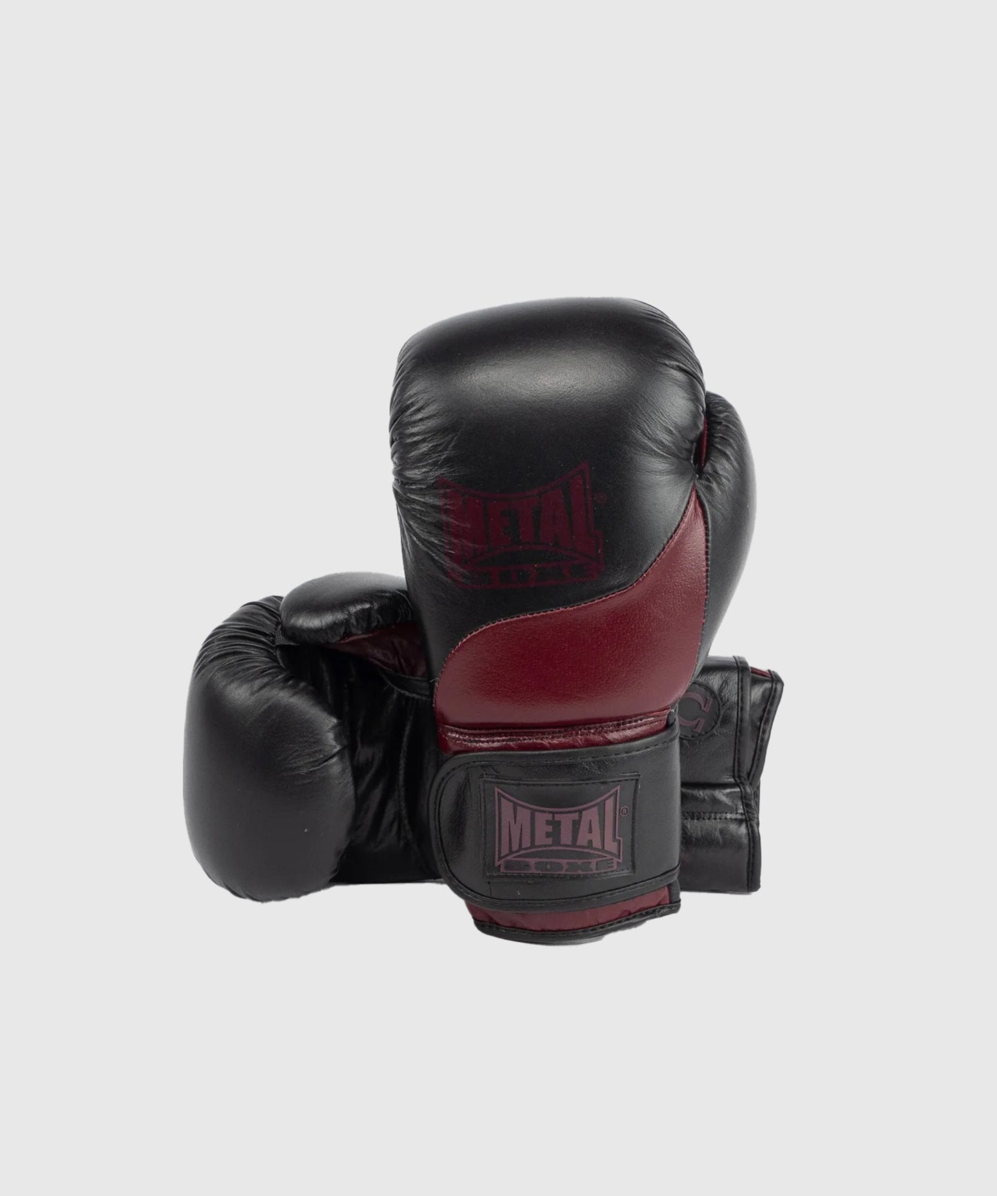 Metal Boxe Metal Omega Leather Boxing Gloves - Black/Bordeaux