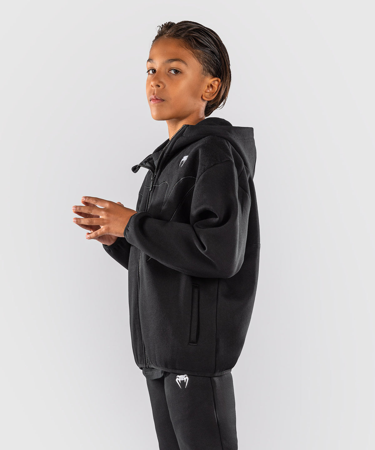 Venum Attack Fleece & Weave Kinder-Trainingsjacke - Schwarz