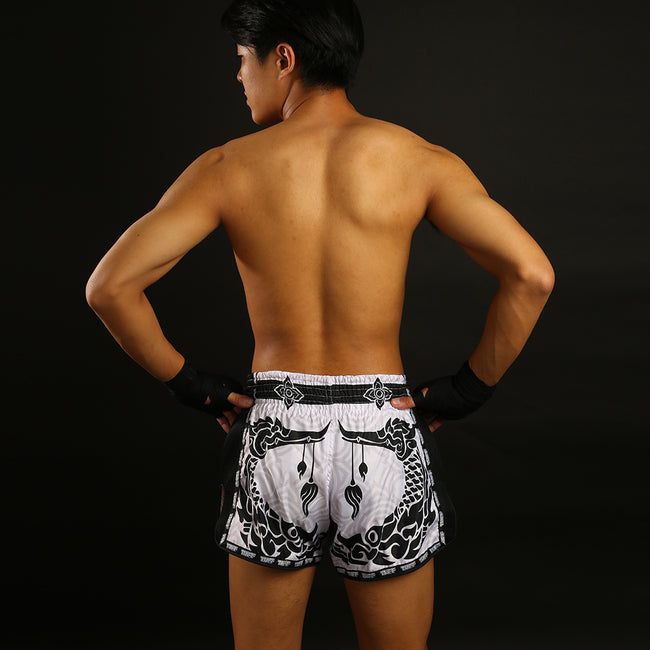 Tuff Retro Style The Great Hongsa Pantalones de Muay Thai - Blanco