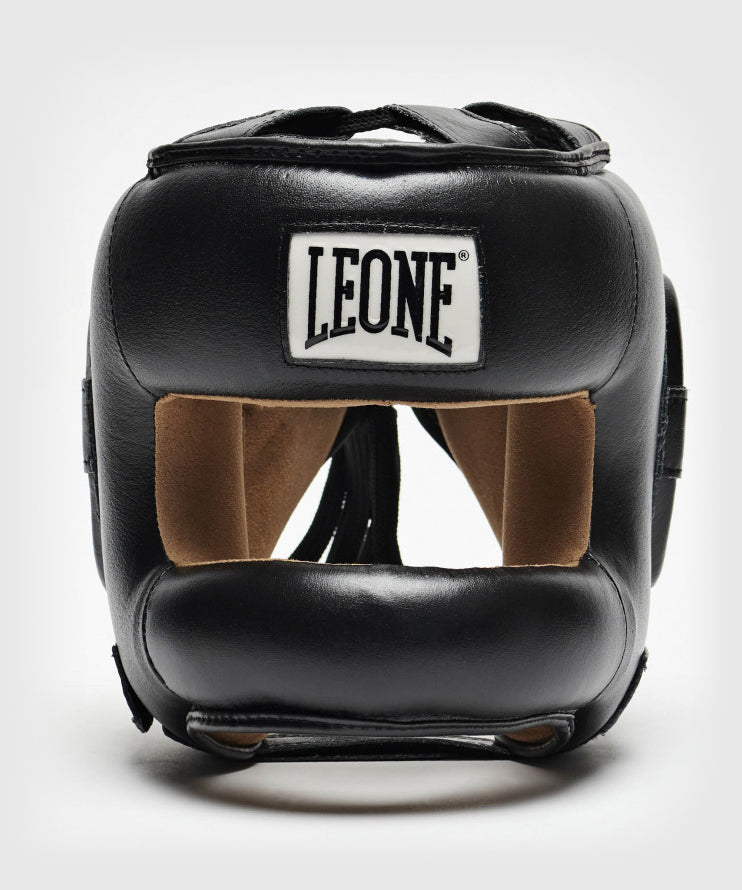 Casque de boxe avec barre Leone Protection - Noir