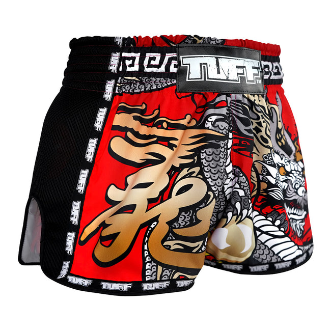 Tuff Retro Style Shorts de Muay Thai – Rojo
