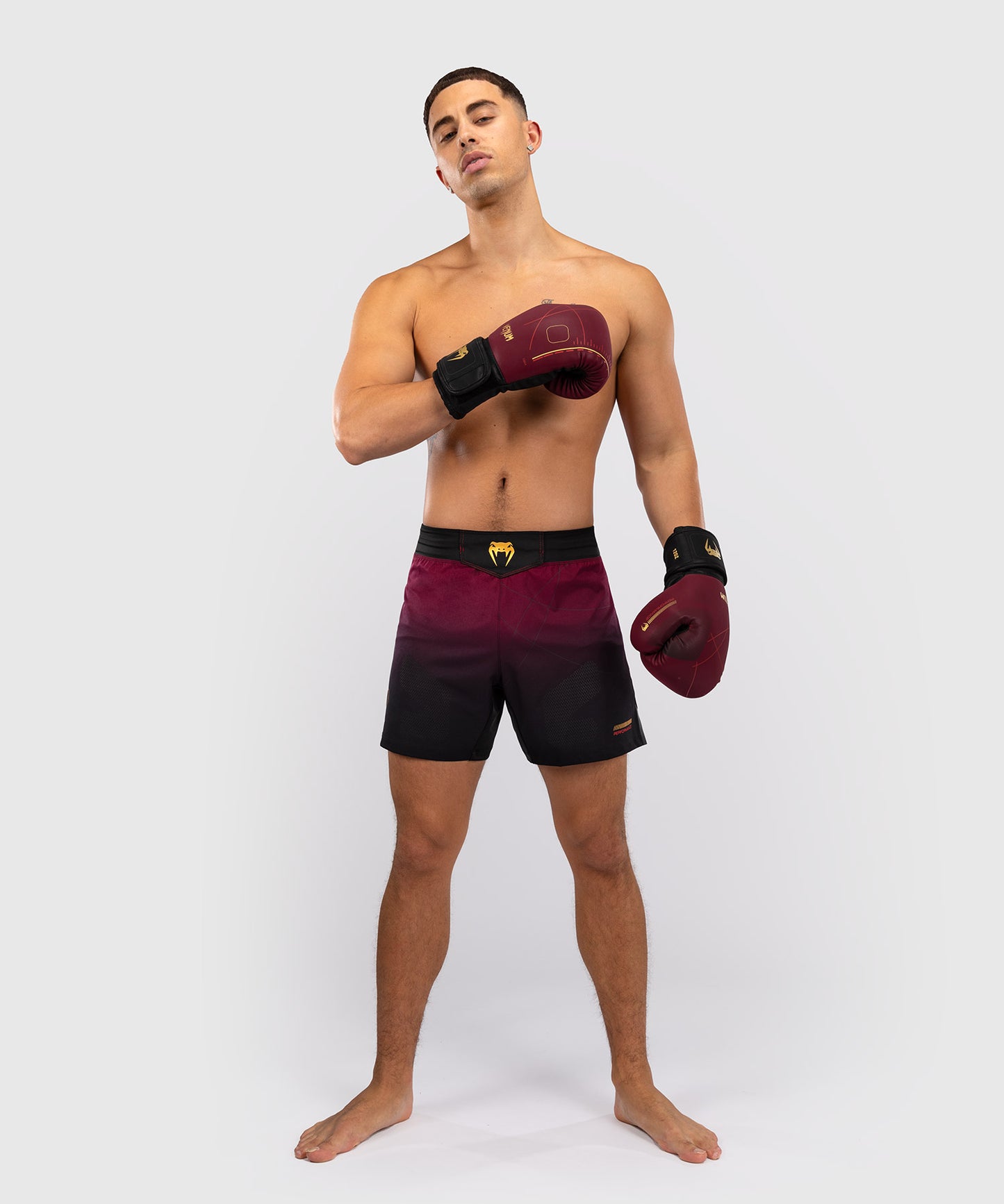 Venum Tactical XT Fight Shorts - Schwarz/Burgund/Gold