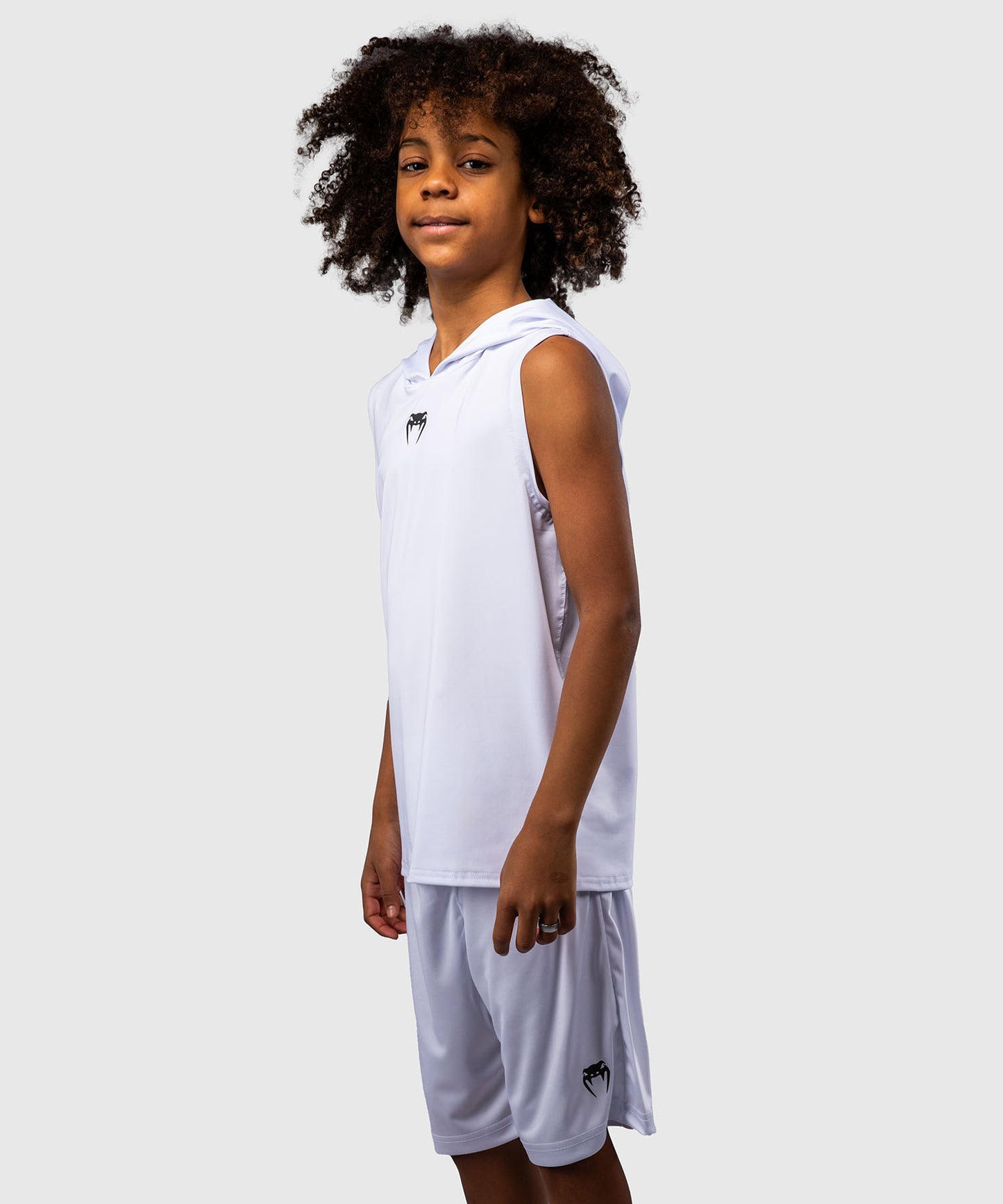 Venum Elite Ärmelloser Dry-Tech Kapuzenpullover für Kinder - Weiß