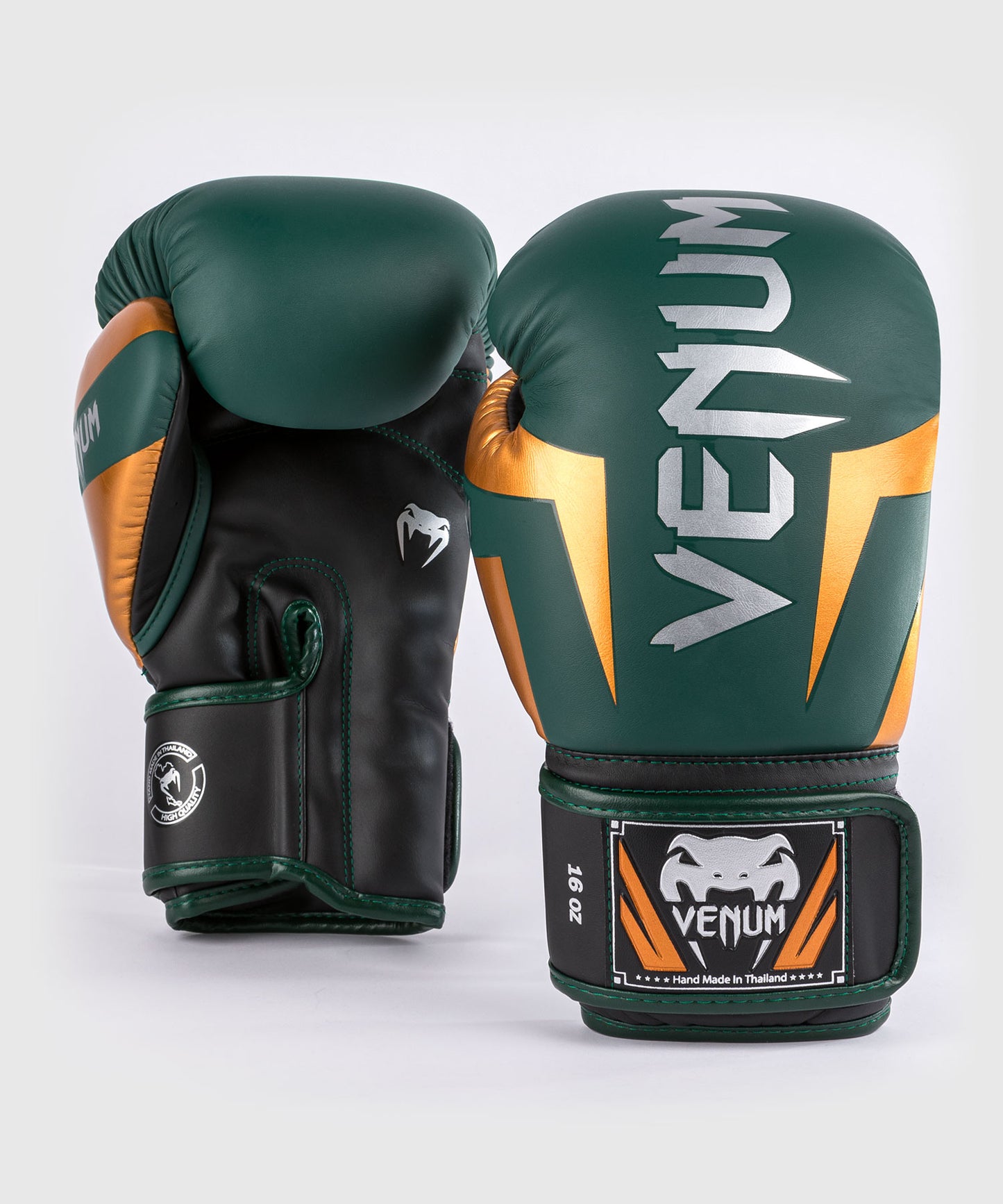 Gants de boxe Venum Elite - Vert/Bronze/Argent