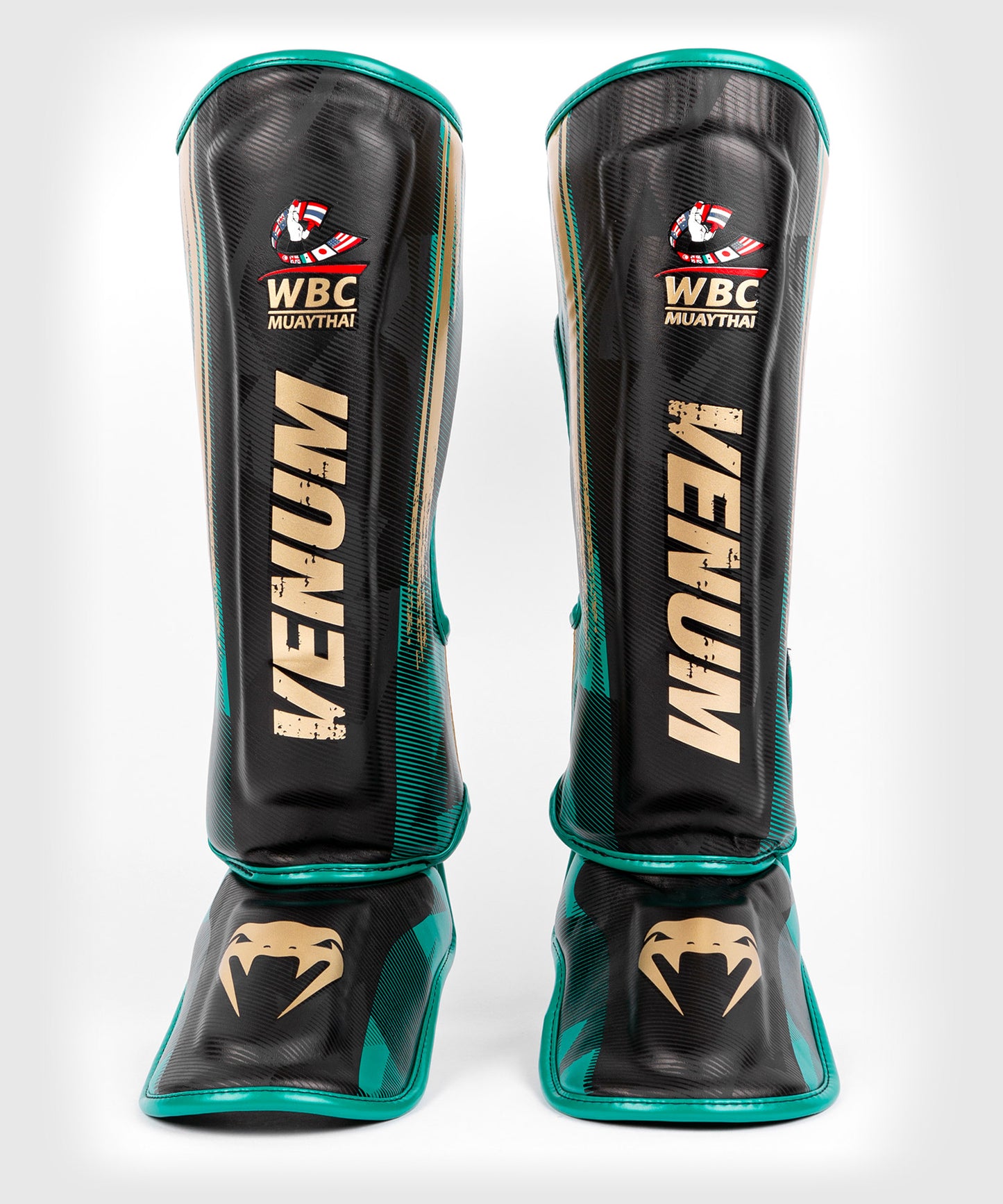 Venum WBC Muay Thai Shin Guards - Black/Green