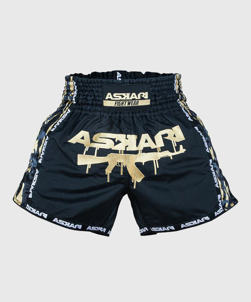 Askari Dahab Muay Thai Shorts - Schwarz/Gold