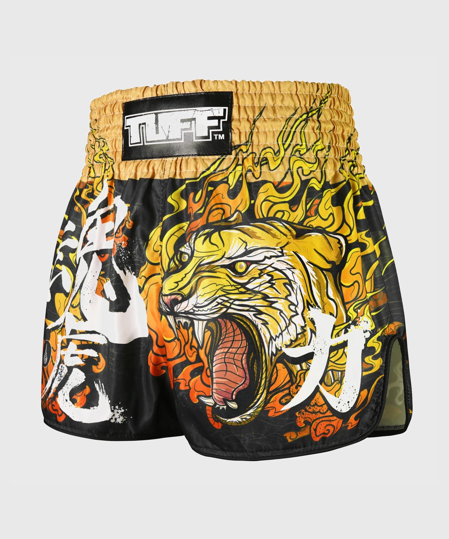 Tuff Retro Style Tora Mazuka The True Tiger Muay Thai Shorts - Schwarz