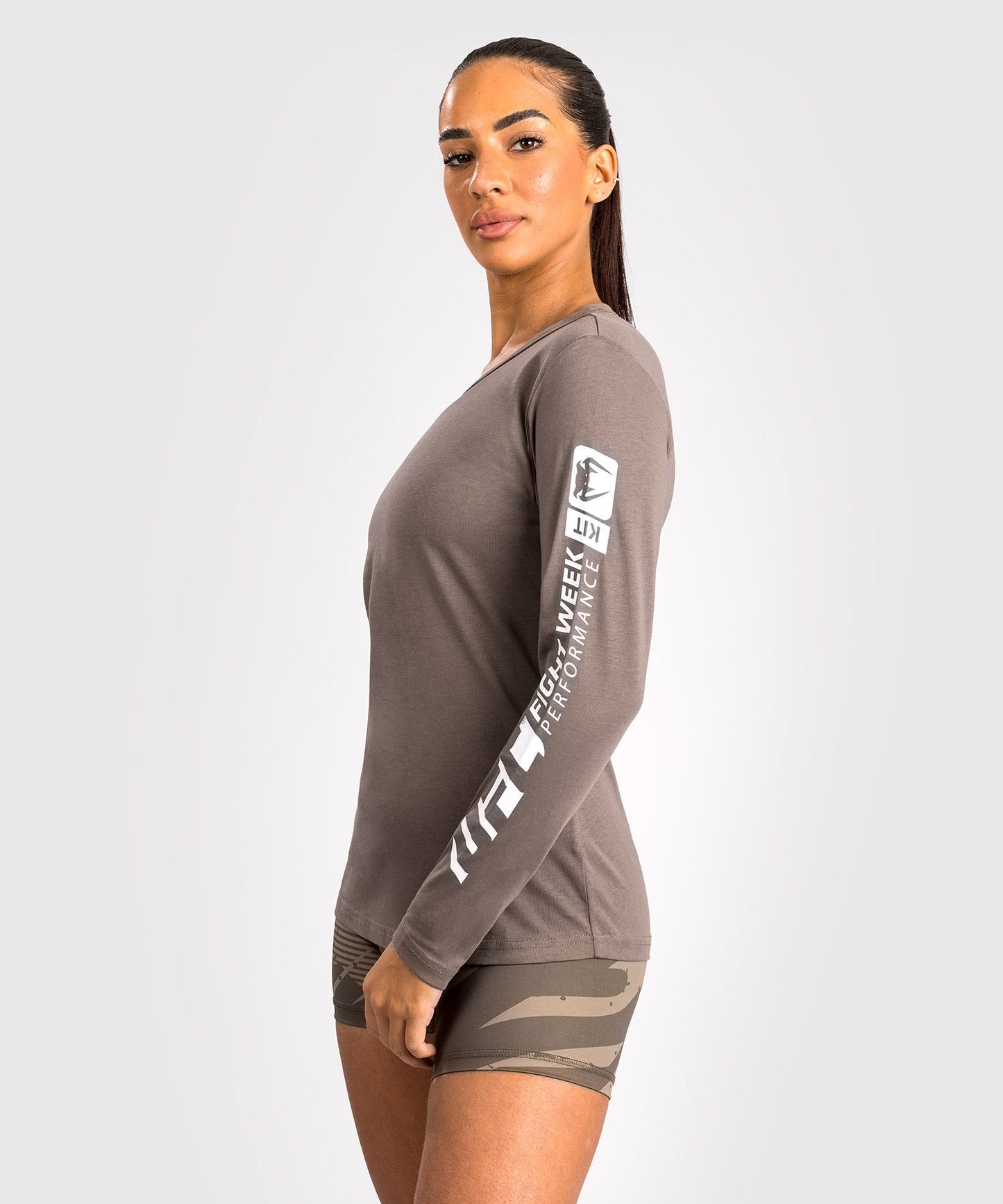 T-Shirt en Coton À Manches Longues pour Femmes UFC Adrenaline by Venum Fight Week - Bronze