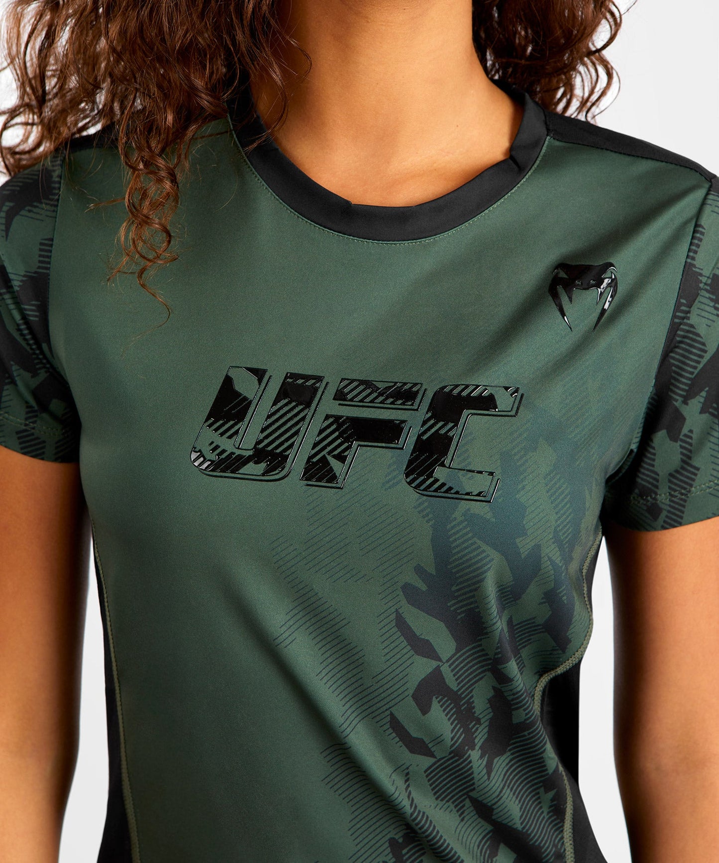 Women's UFC Venum Authentic Fight Week Short Sleeve Technical T-Shirt - Khaki