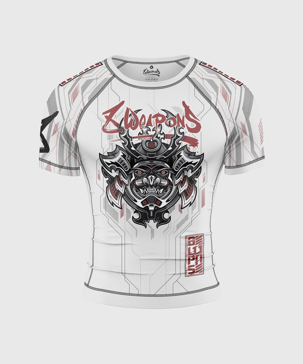 8 Weapons Samurai 2.0 Kurzarm-Rashguard - Weiß/Rot