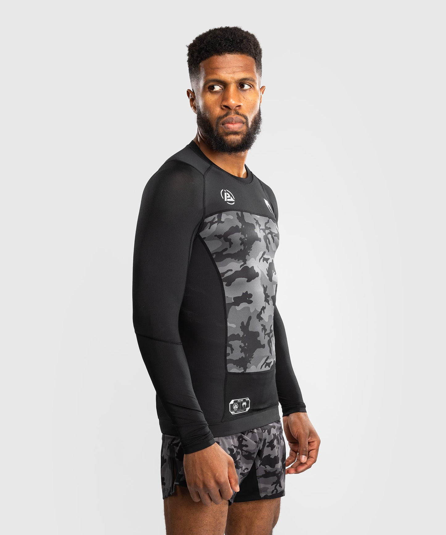 Venum x Polaris Camiseta de Manga Larga Rashguard - Negro/Gris Tormenta