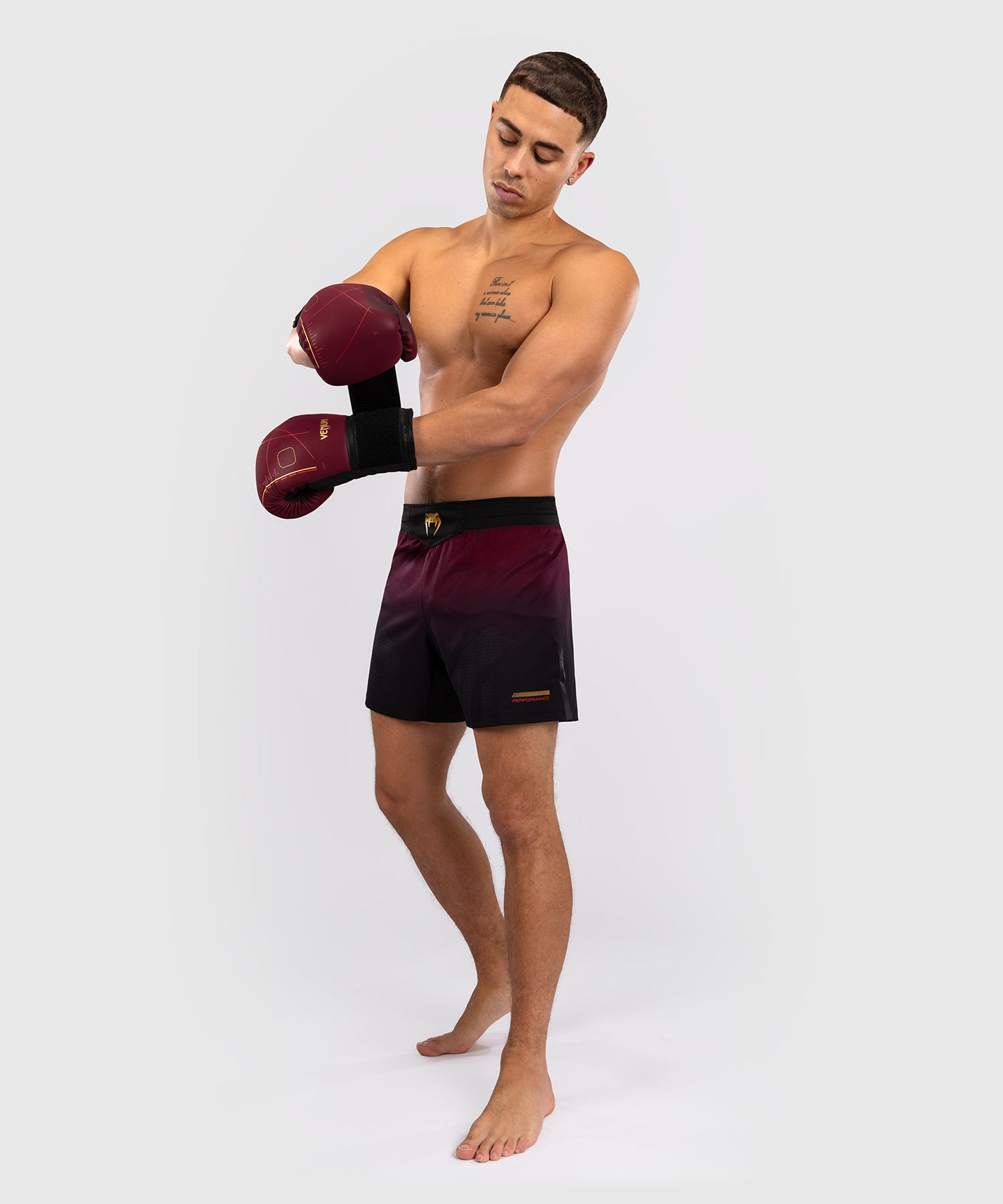 Venum Tactical XT Fight Shorts - Schwarz/Burgund/Gold