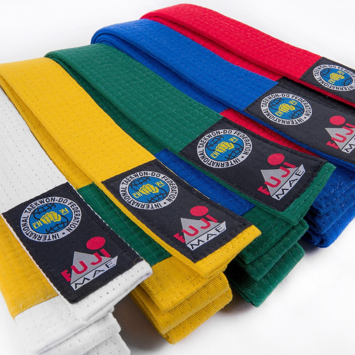 Ceinture de Taekwondo ITF Bicolore FUJIMAE - Vert/Bleu