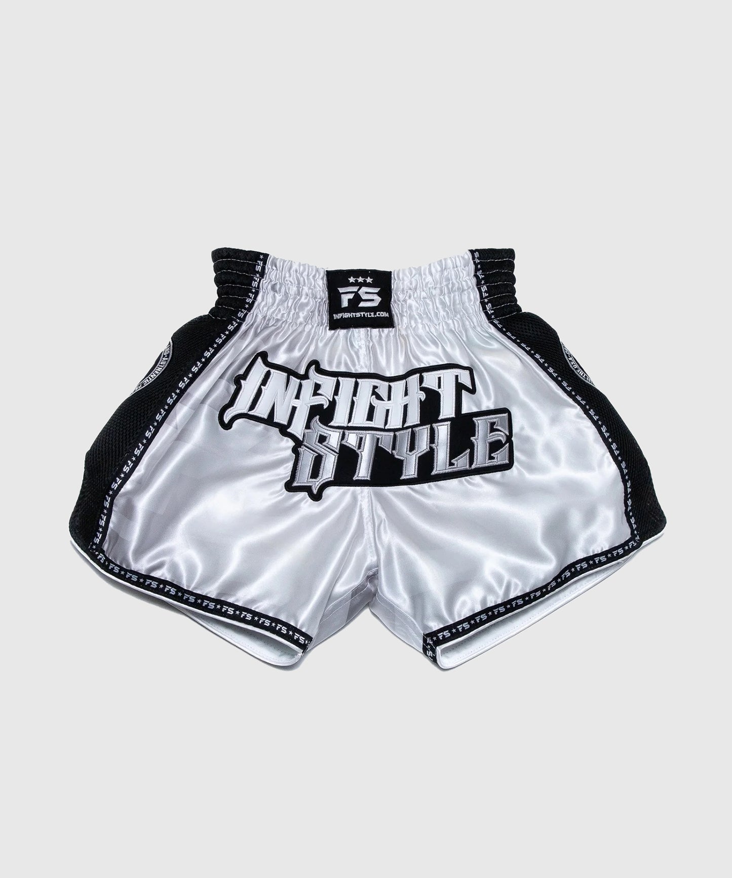 Infightstyle ”Od” Retro Pantalones de Muay Thai - Blanco