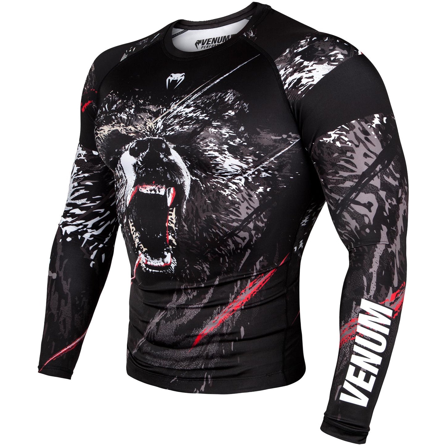 Rashguard Venum Grizzli - Manches longues - Noir/Blanc