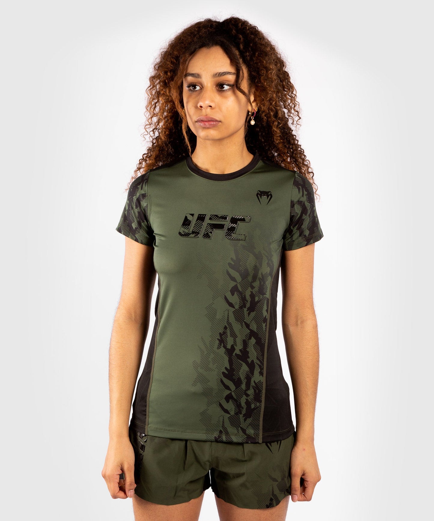 Women's UFC Venum Authentic Fight Week Short Sleeve Technical T-Shirt - Khaki