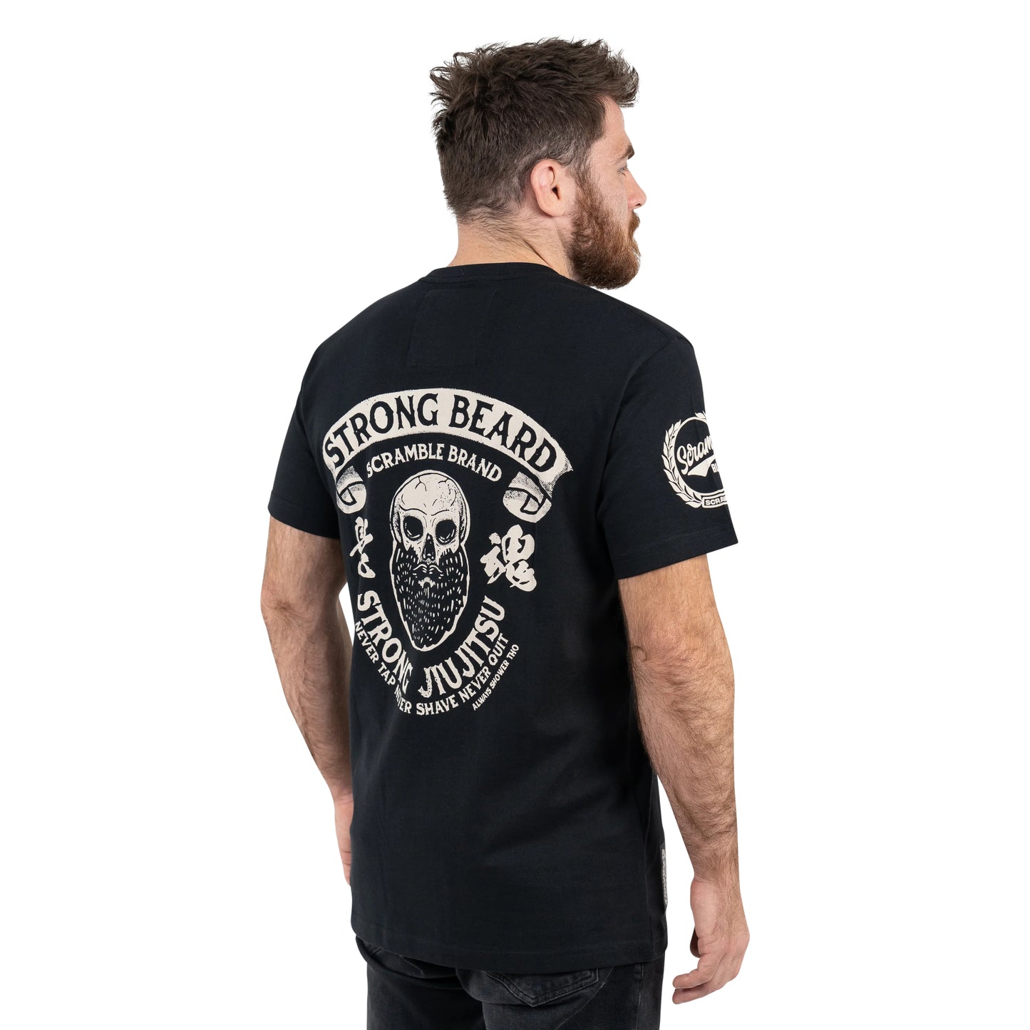 Strong Beard Scramble T-Shirt – Schwarz