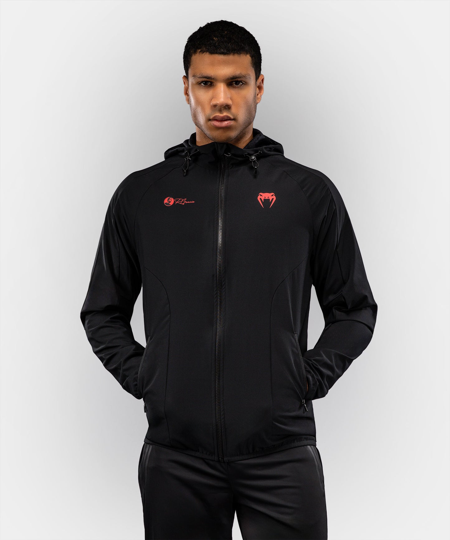Venum x Roger Gracie Signature Jacke mit Reißverschluss - Schwarz/Rot