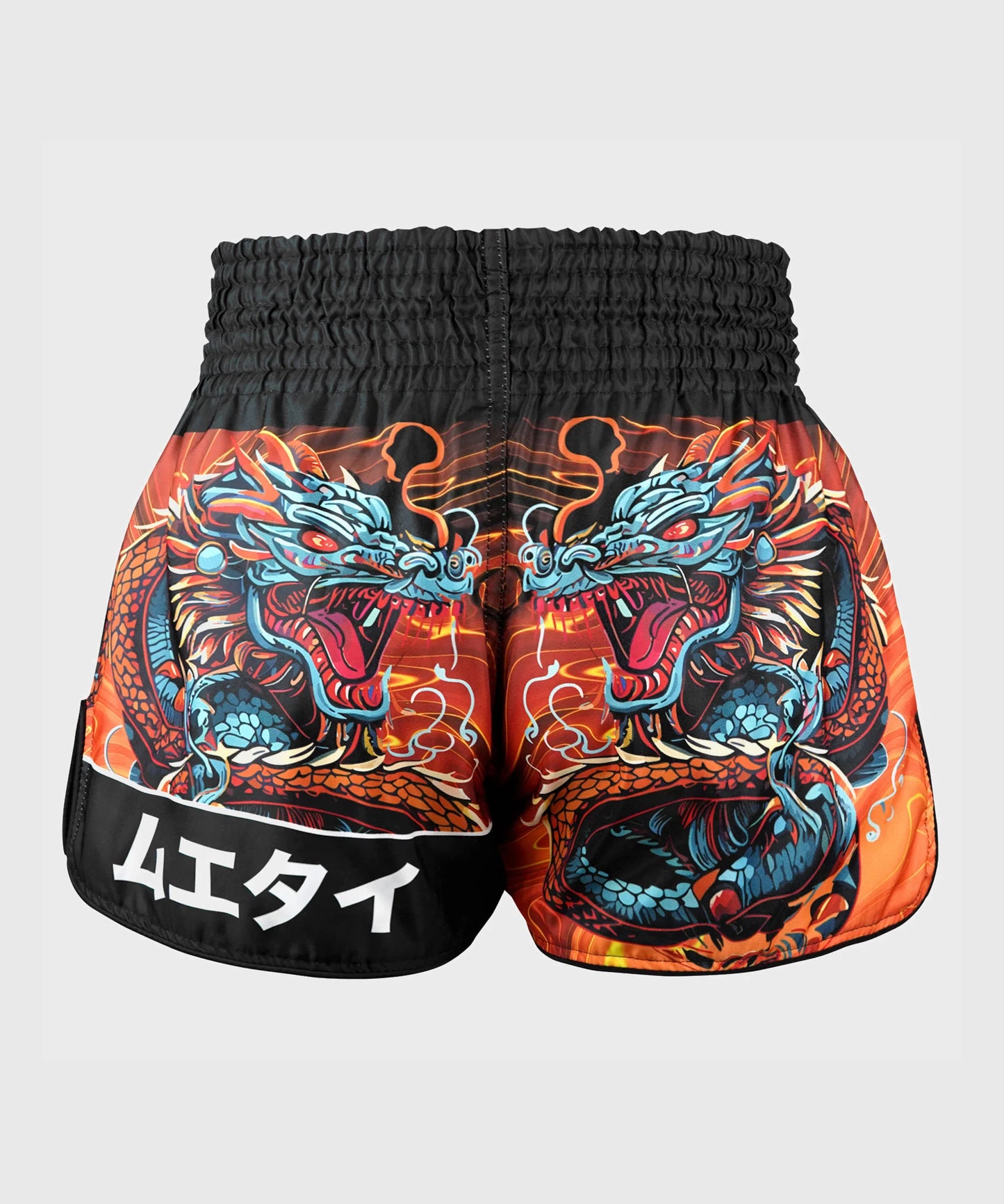 Tuff Retro Style Seraphic Seiryu Samurai Saga Muay Thai Shorts - Schwarz