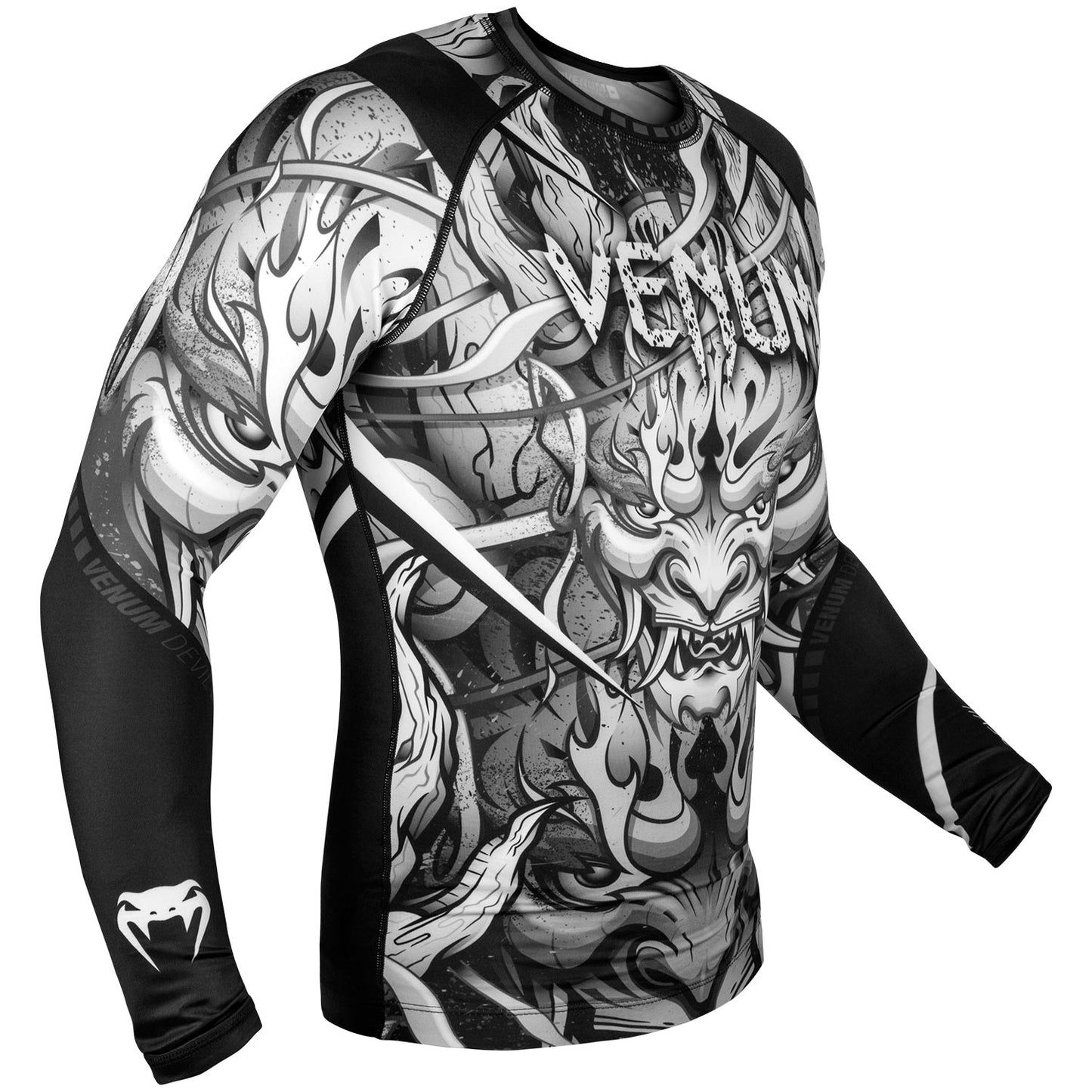 Rashguard Venum Devil - Manches longues - Blanc/Noir