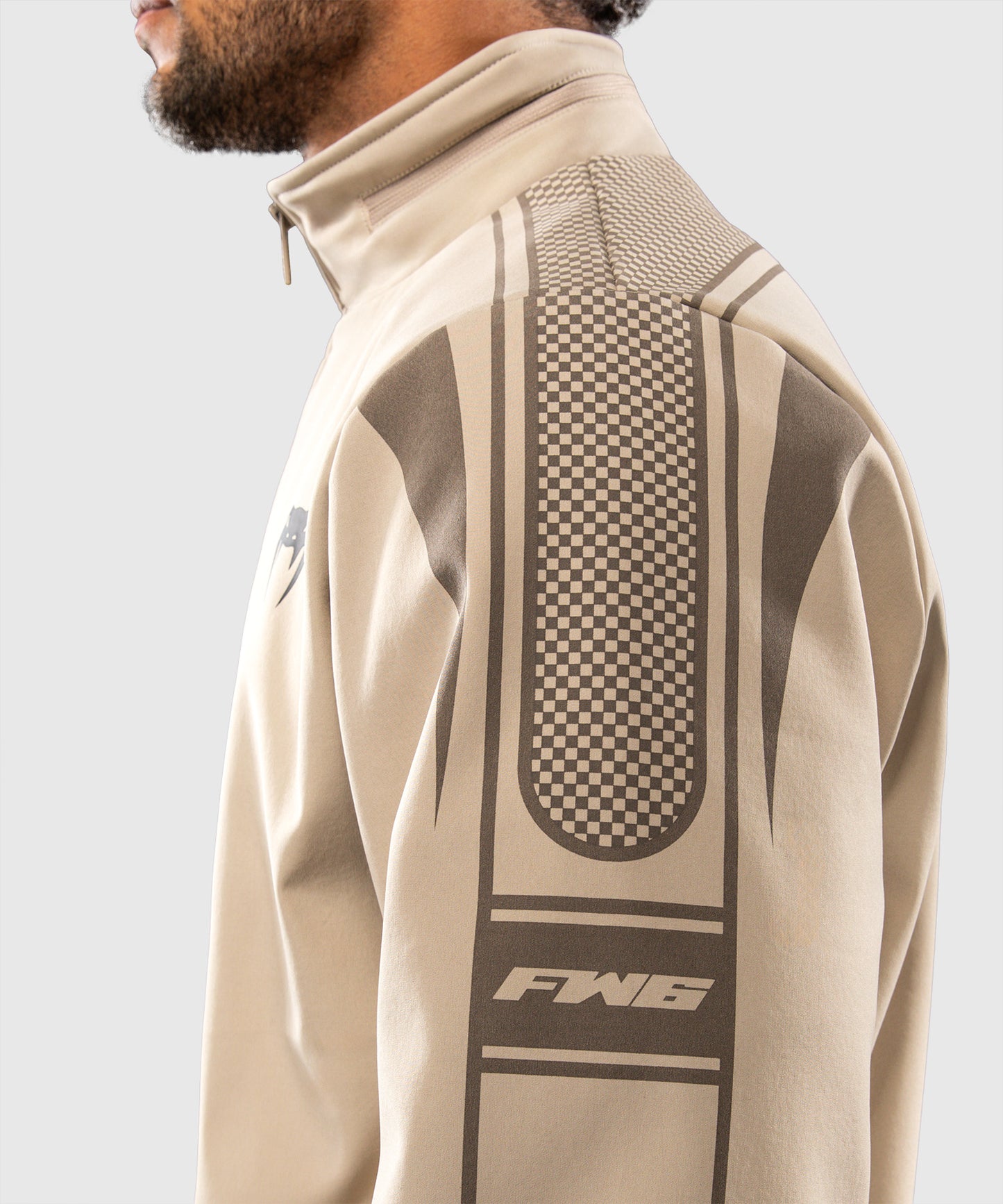 Venum UFC Unity by Venum Authentic Fight Week Felpa con Cappuccio e Zip da Uomo - Sabbia