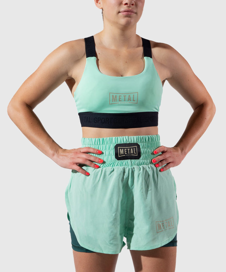 Metal Boxe Deep Waters Women’s Elastic Sports Bra - Green