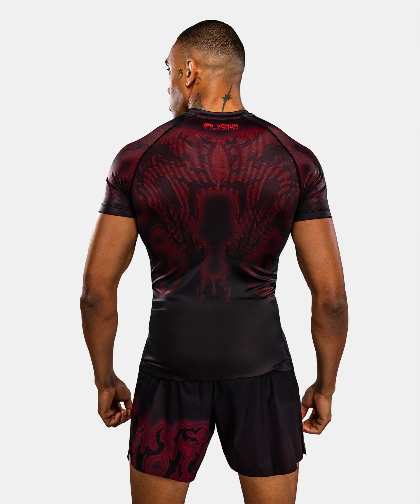 Rashguard à Manches Courtes Venum Spectre – Noir/Rouge