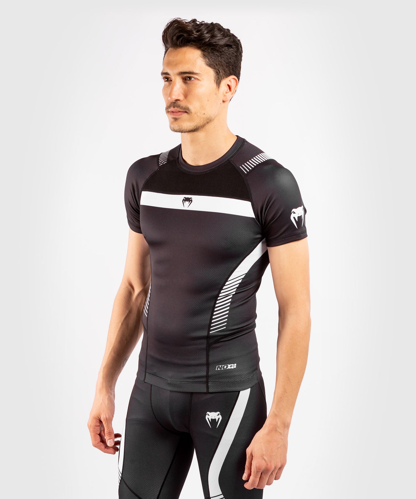 T-shirt a compressione Venum No Gi 3.0 - Maniche corte - Nero/Bianco