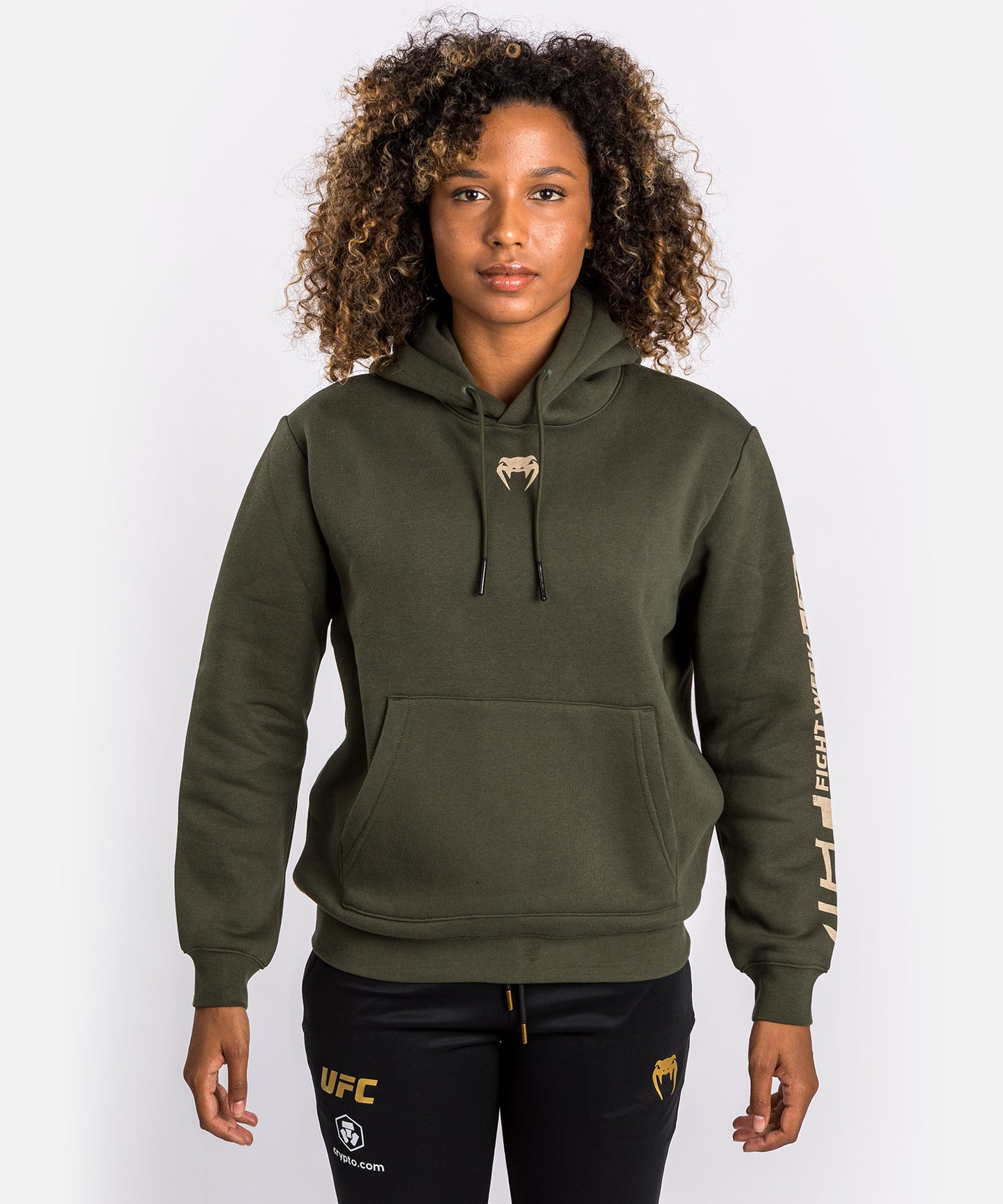 UFC Adrenaline by Venum Fight Week Women’s Pullover Hoodie - Khaki