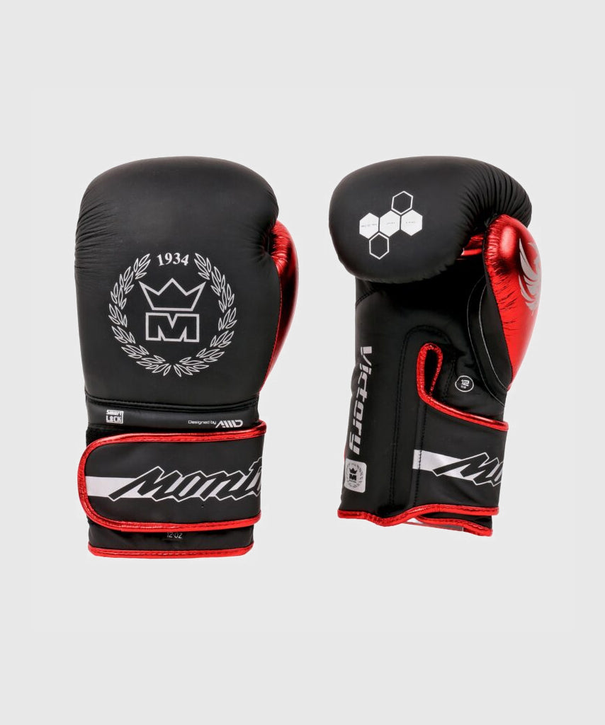 Montana Victory Identity Guantes de Boxeo - Negro/Rojo