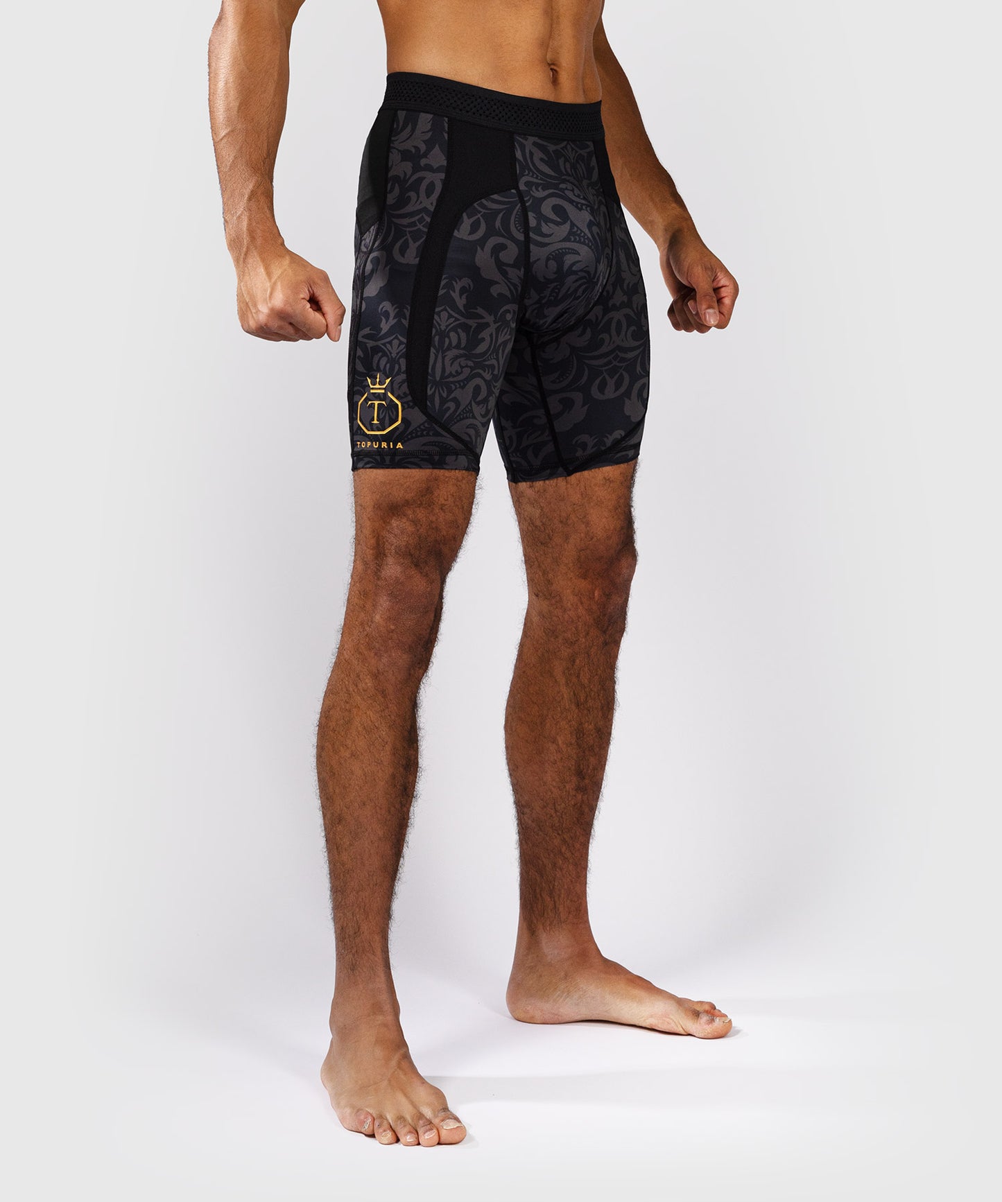 Venum x Topuria Unmatched Edition Pantaloncini a compressione - Nero/Oro