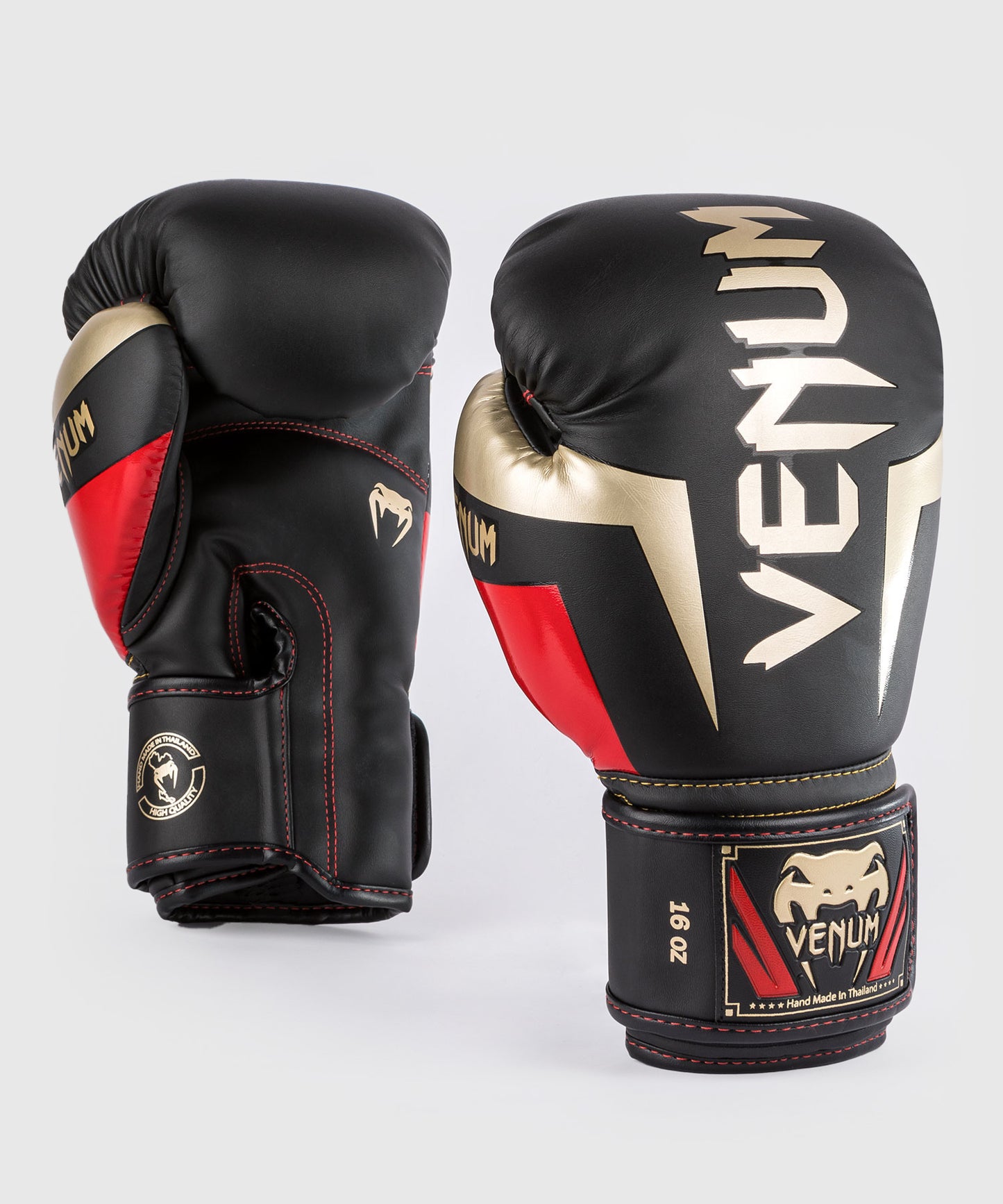 Gants de boxe Venum Elite - Noir/Or/Rouge