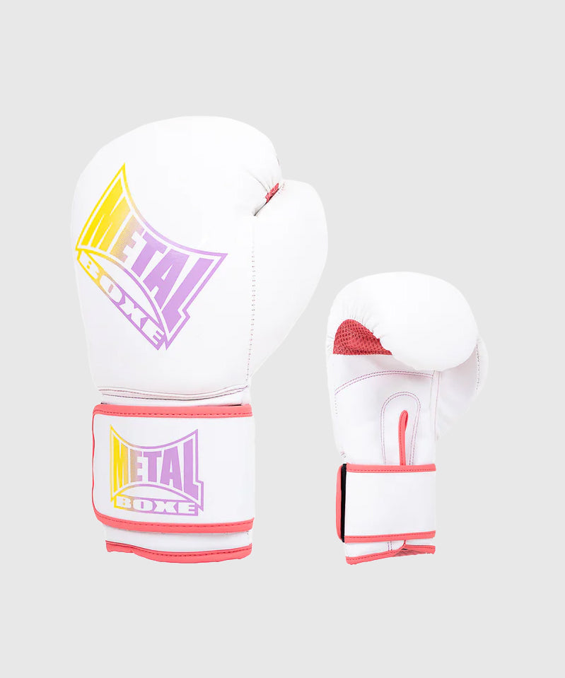 Metal Boxe Post Cutting Treats Boxing Gloves - White