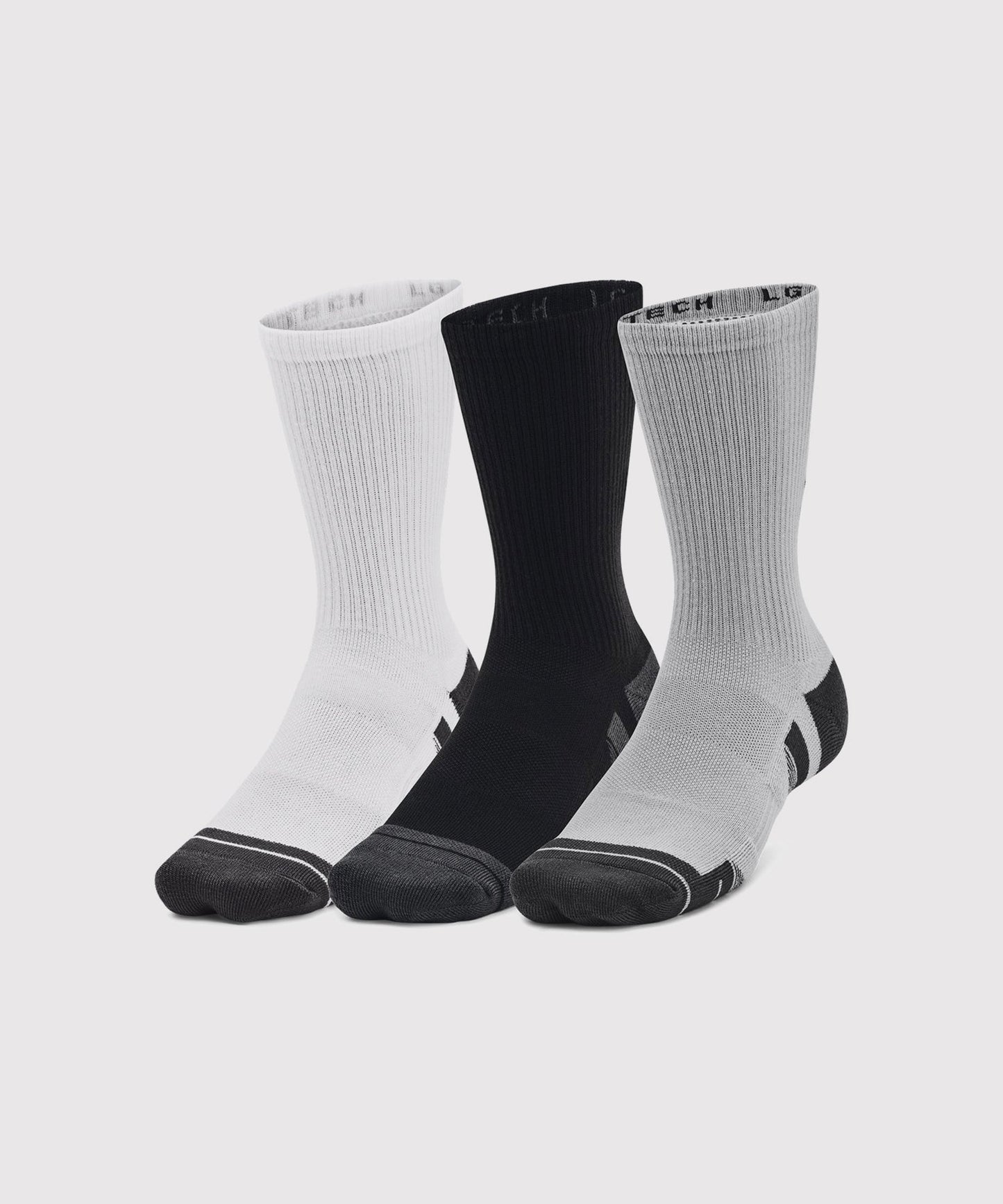 Under Armour Ua Performance Tech Calze Alte 3 Paia – Bianco/Nero/Grigio