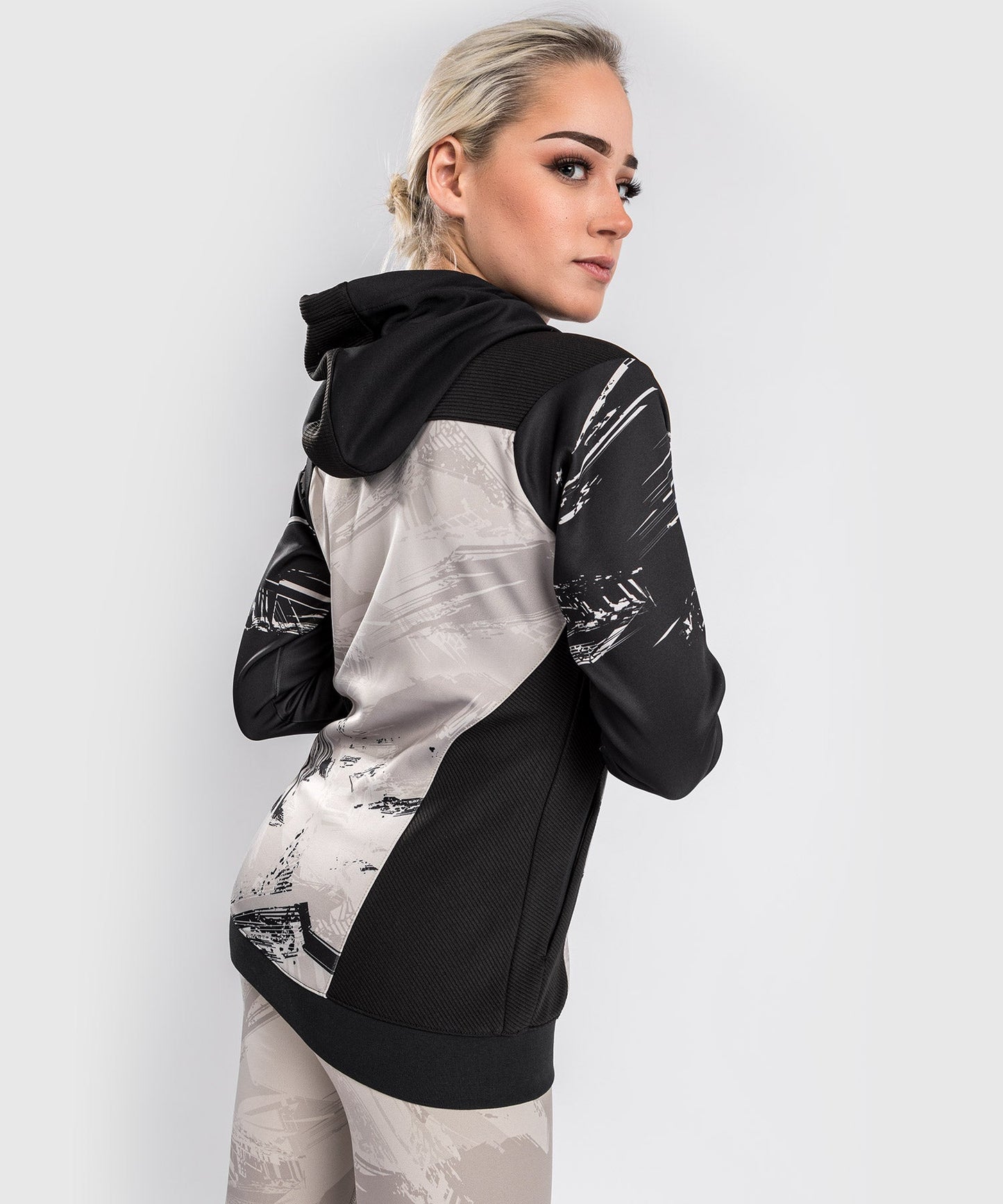 Women's UFC Zip Sweatshirt Venum Authentic Fight Week 2.0 - Black/Sand