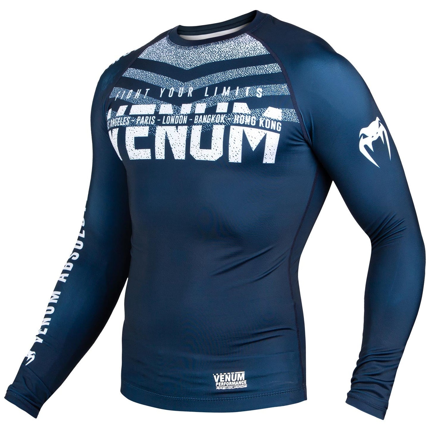 Venum Signature Rashguard - Long Sleeve - Navy/White