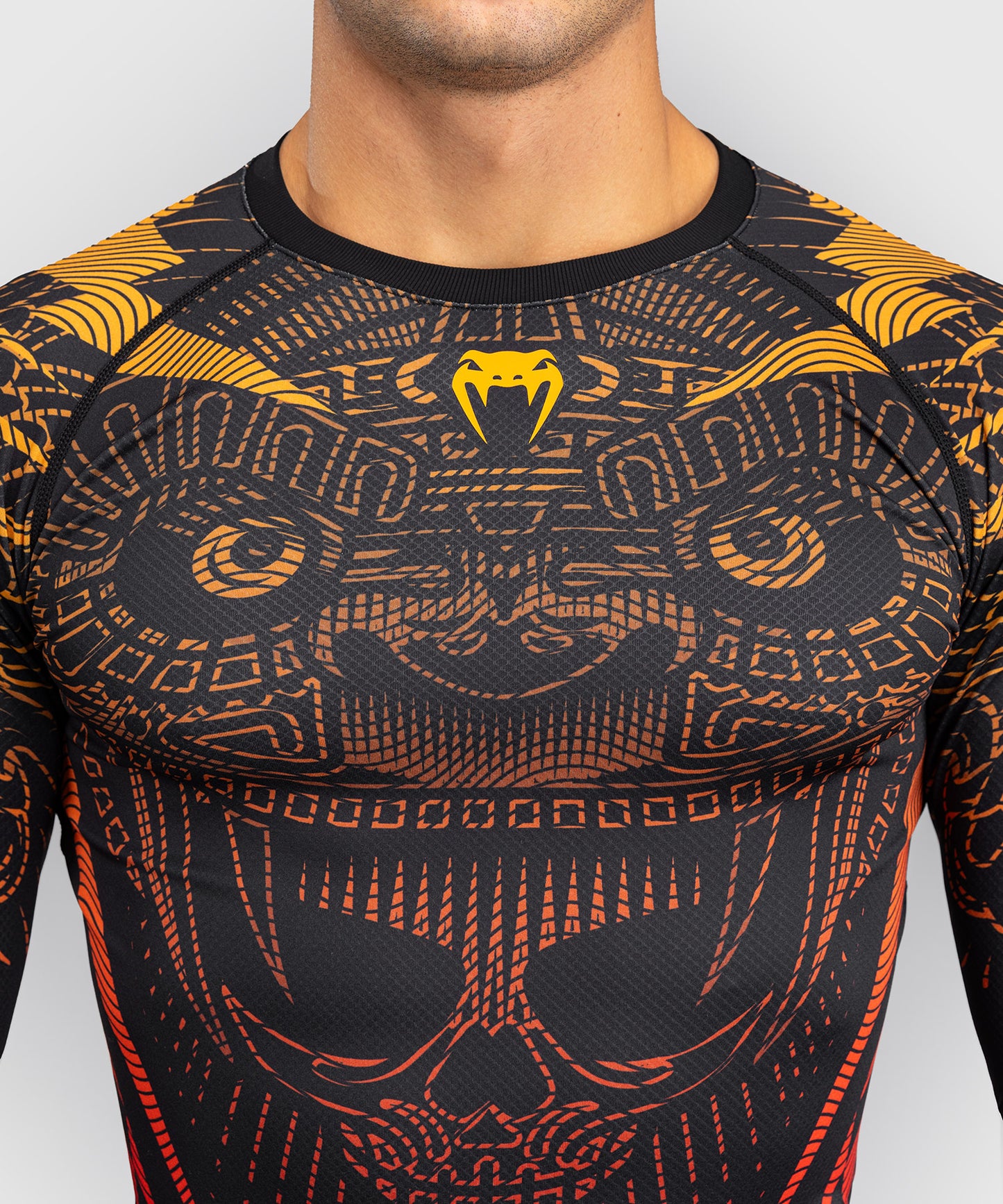 Venum Quetzal Fury Langarm Rashguard - Schwarz/Fury Rot/Tangerine