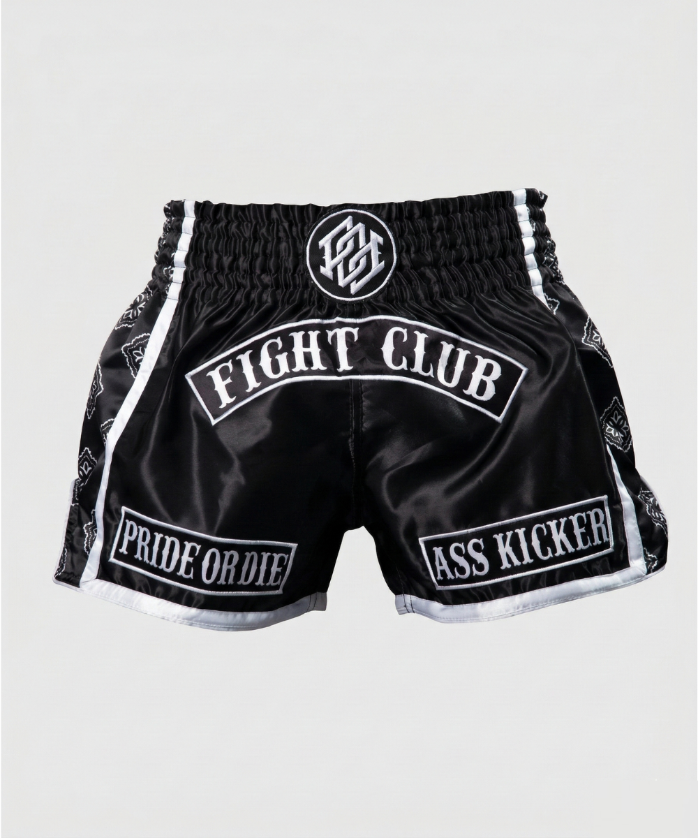 Pride Or Die Fight Club Pantaloncini da Muay Thai - Nero