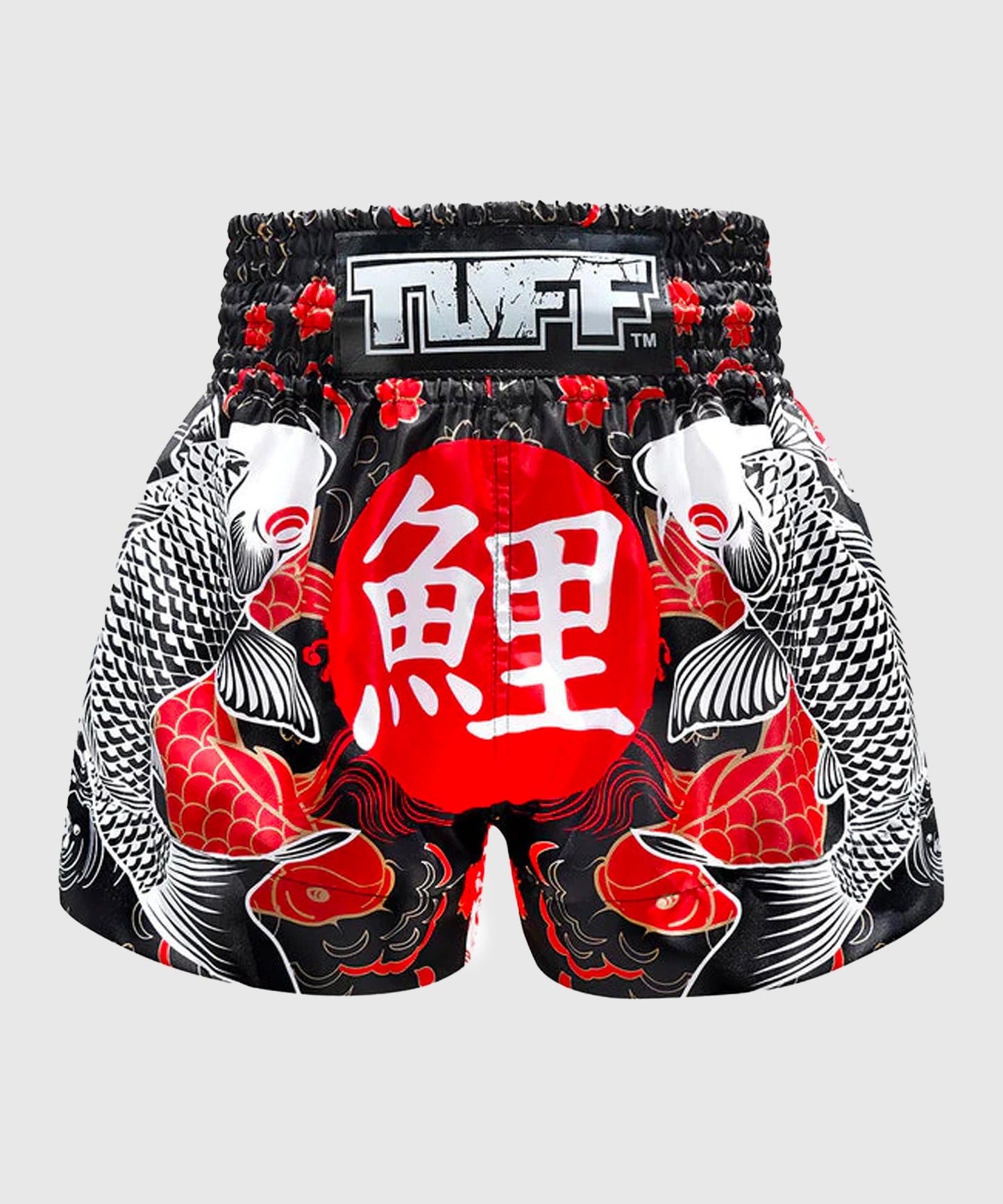 Tuff Japanese Koi Fish Muay Thai Shorts - Schwarz