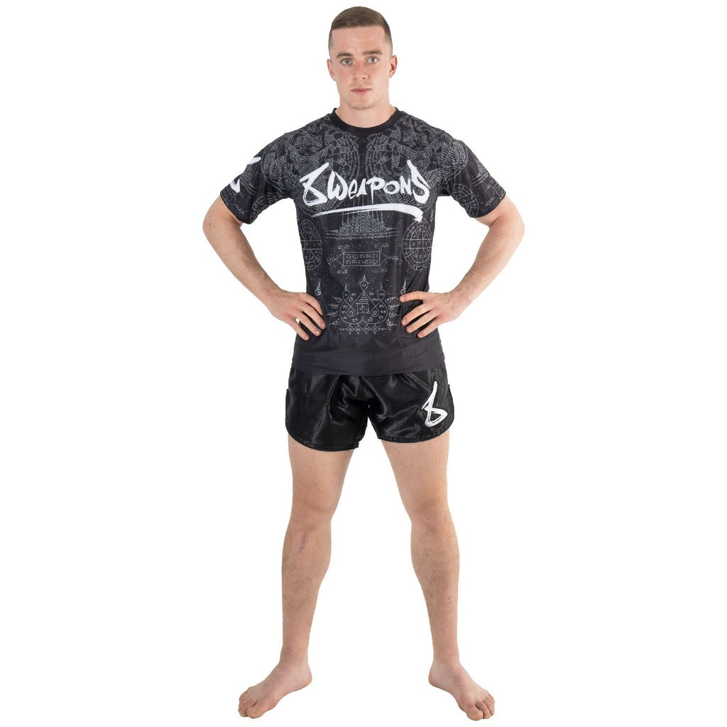 T-shirt 8 Weapons Functional Hanuman Yant - Noir/Gris