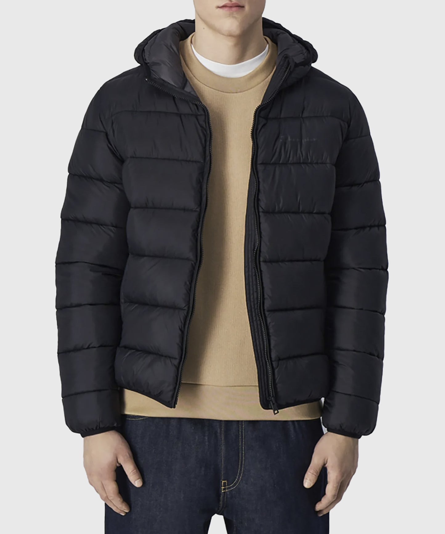 Champion Légère Kapuzen-Daunenjacke – Schwarz