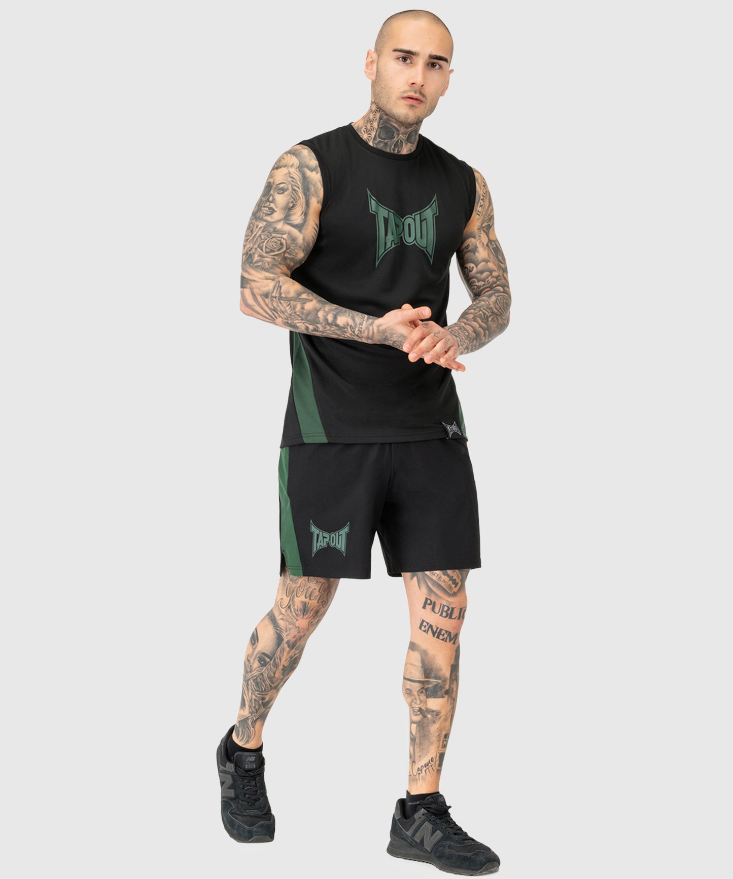 Tapout Training Fightshorts - Negro/Verde