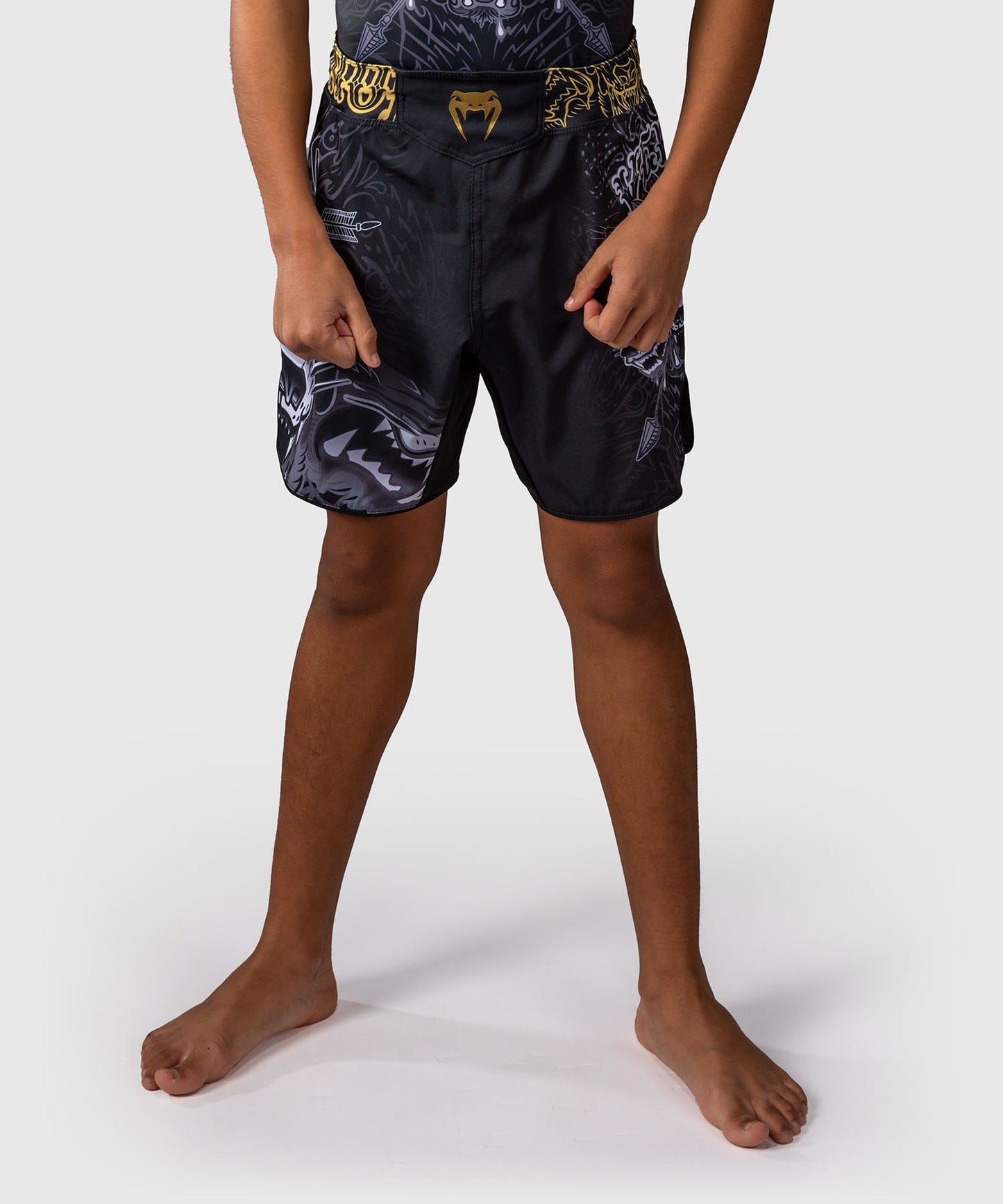 Venum Wolf Atak Short de Combate Para Niños – Negro/Gris