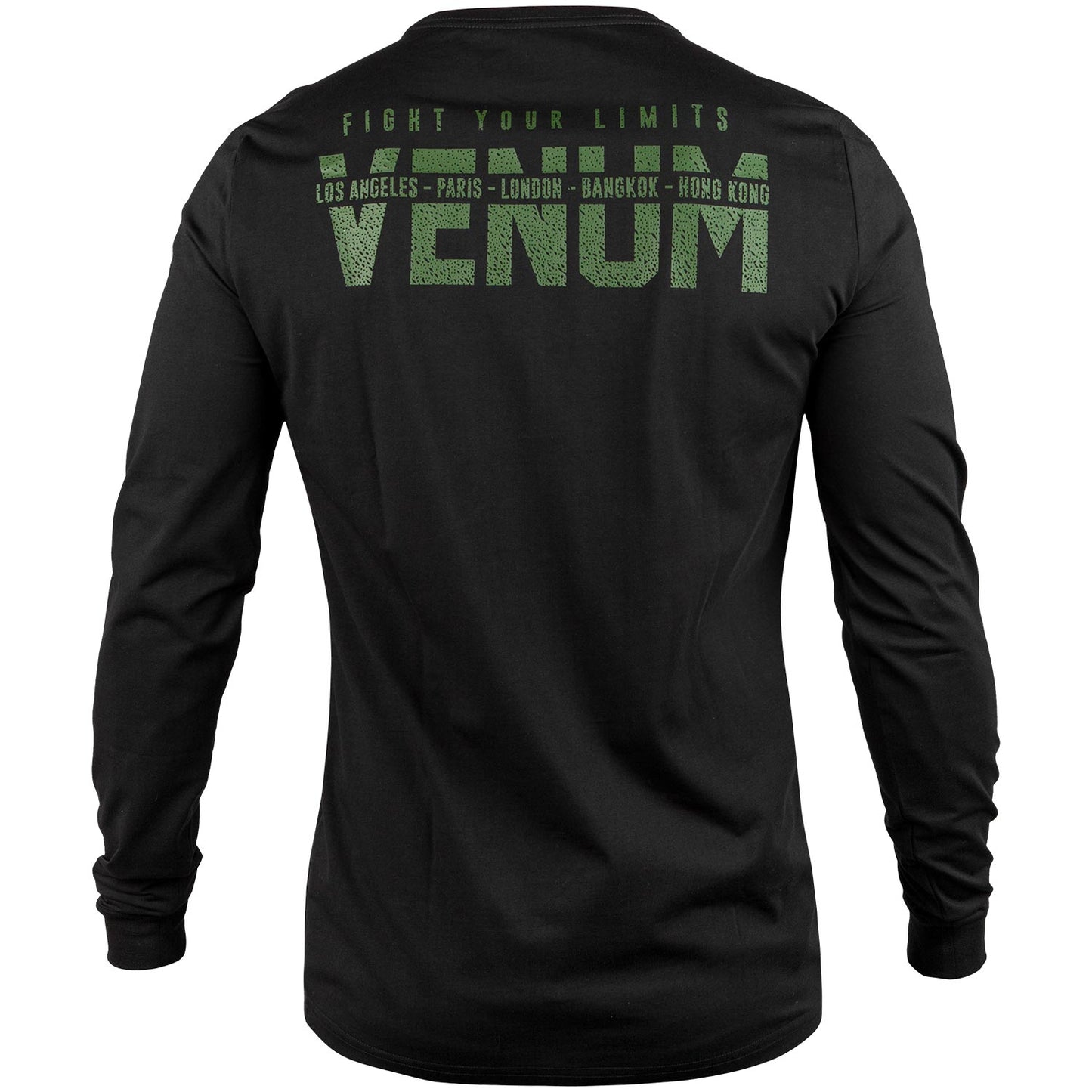 Venum Signature T-shirt - Long Sleeves - Black /Khaki - Exclusive