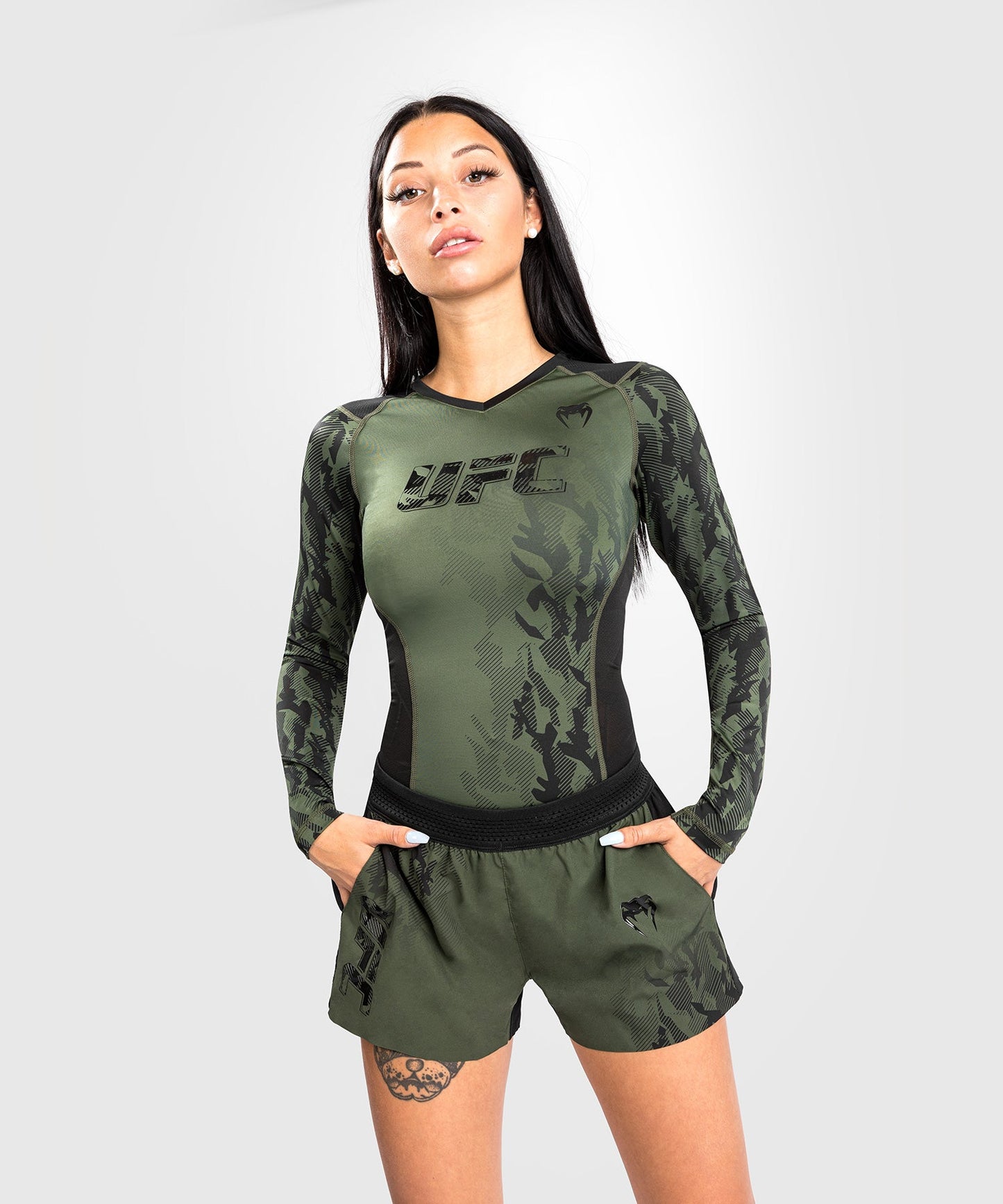 Women's UFC Venum Authentic Fight Week Shorts - Khaki