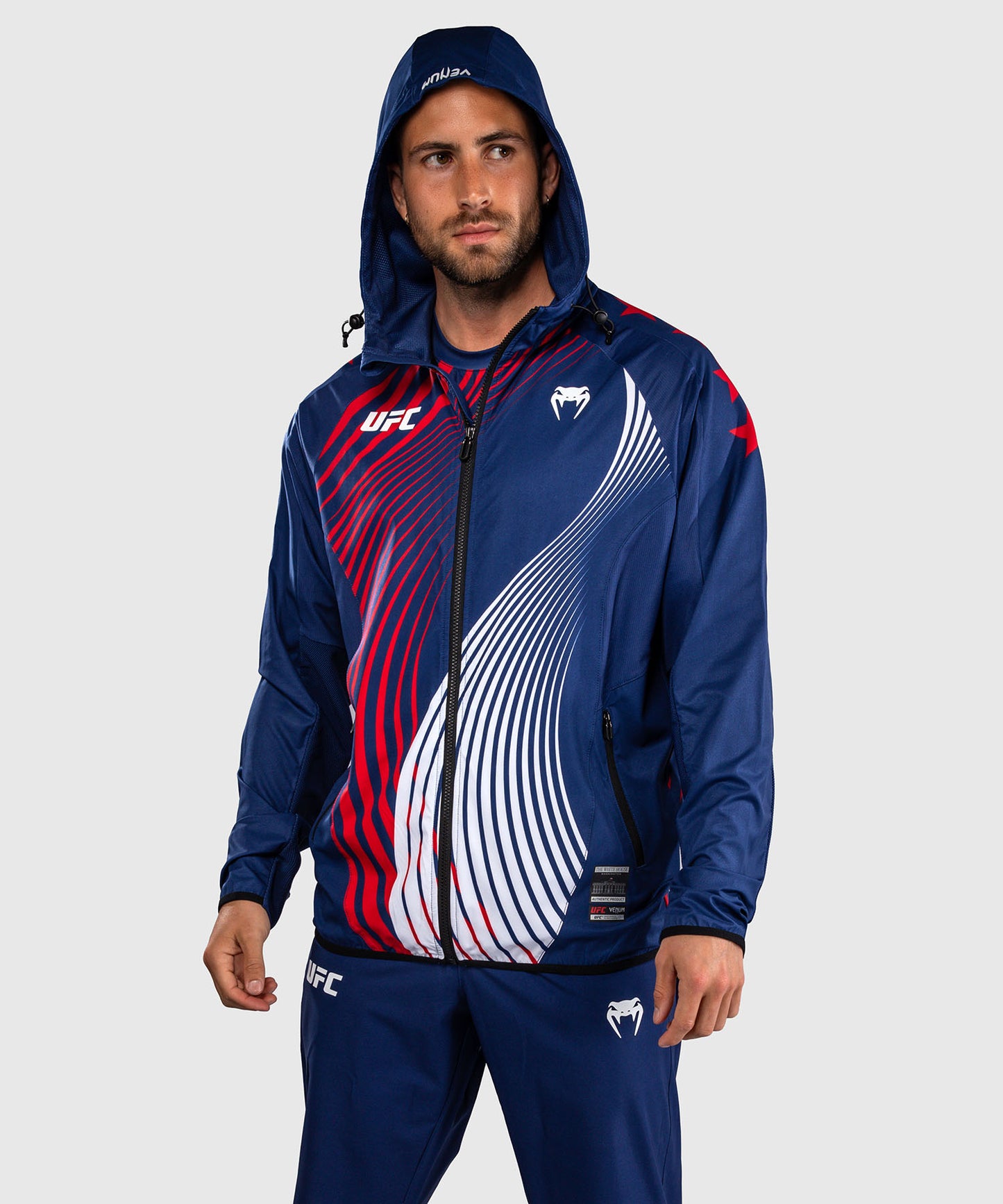 Men's Official UFC Freedom 250 by Venum Blue Authentic Fight Night Walkout Hoodie